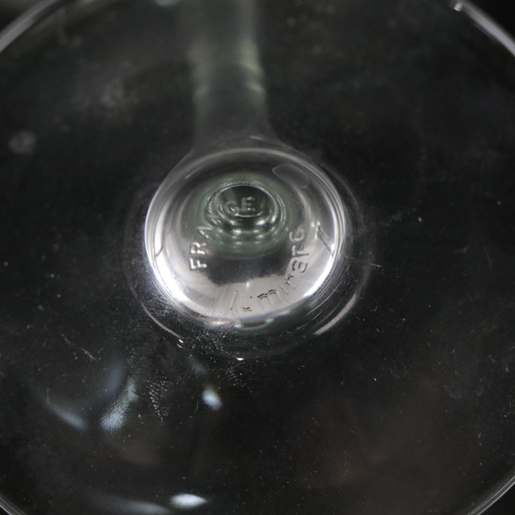 Cristal d'Arques-Durand "Diamante" Sherbet Glasses with Luminarc Wine Glasses