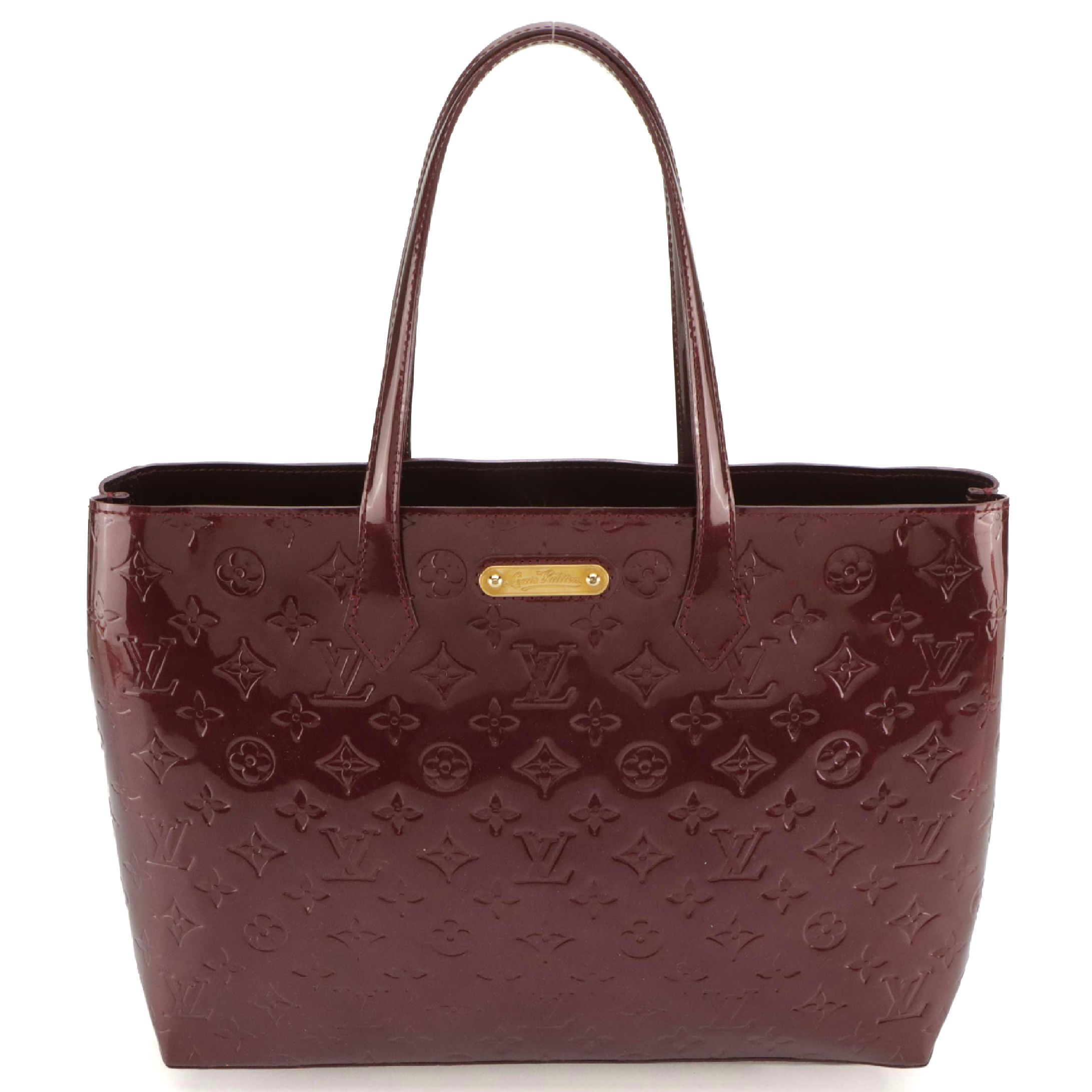 Louis Vuitton Wilshire Tote Bag in Griotte Monogram Vernis Leather