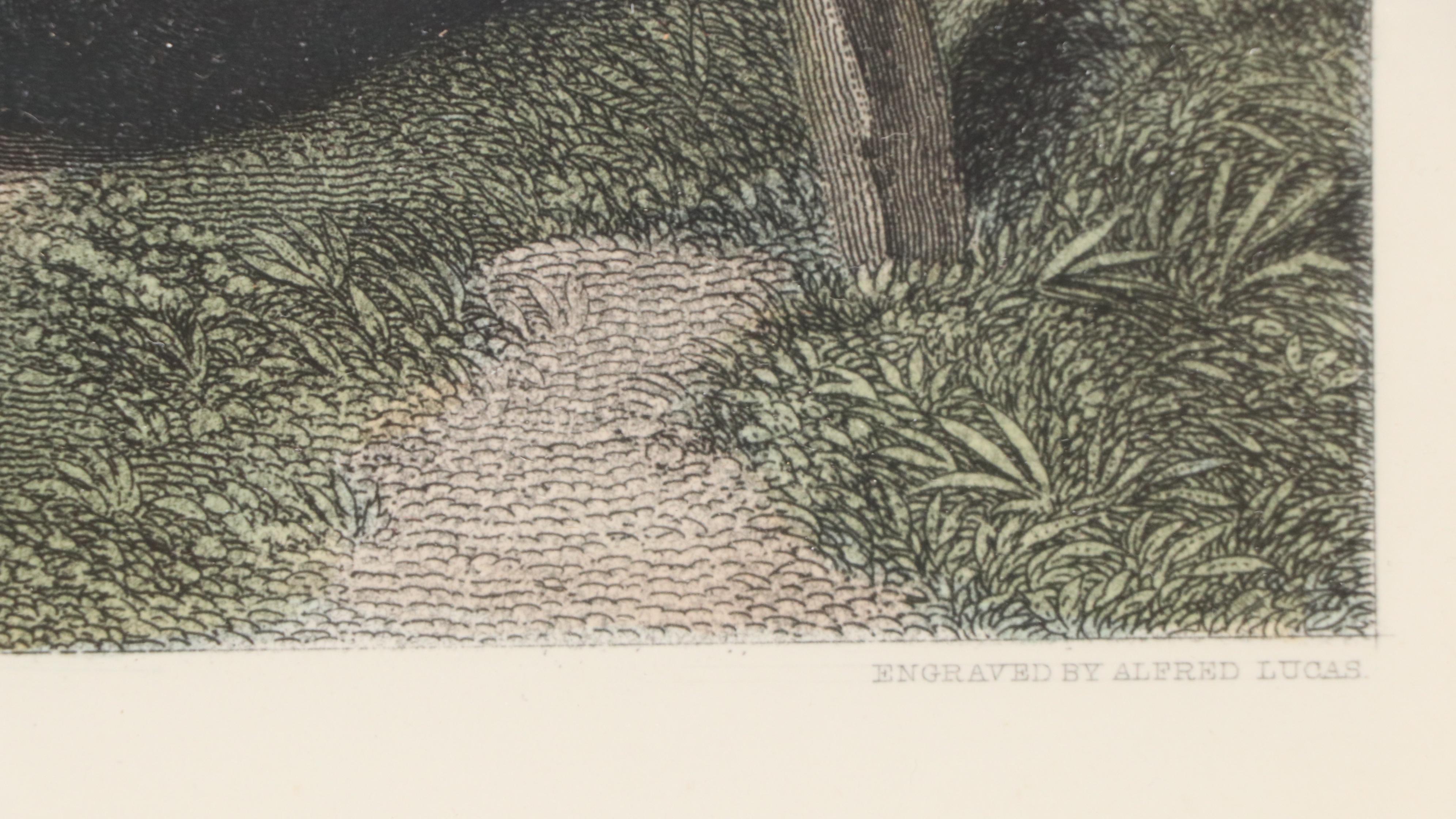 Hand-Colored Engraving After Sir Edwin Landseer "The Pets," 1877