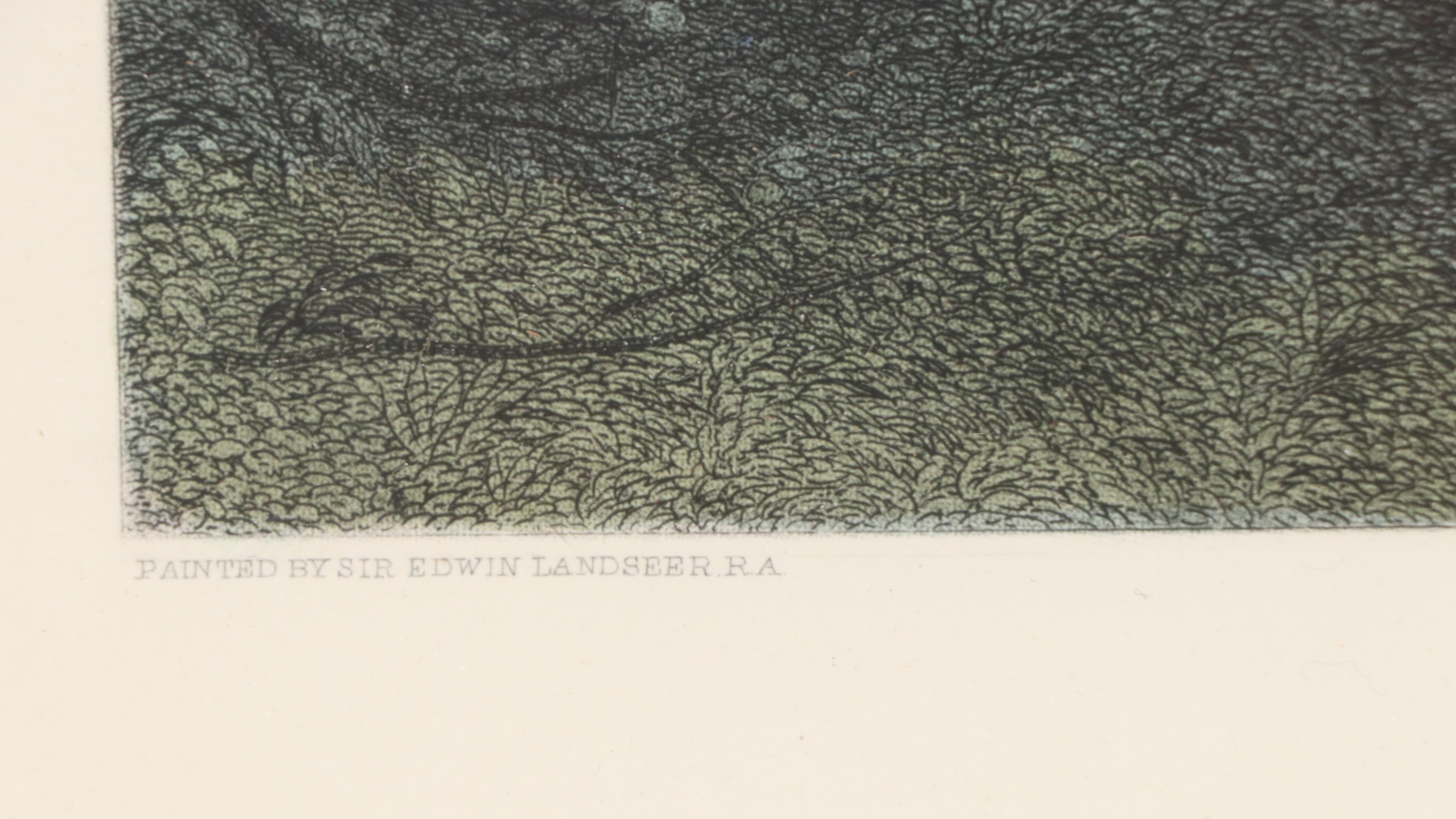 Hand-Colored Engraving After Sir Edwin Landseer "The Pets," 1877