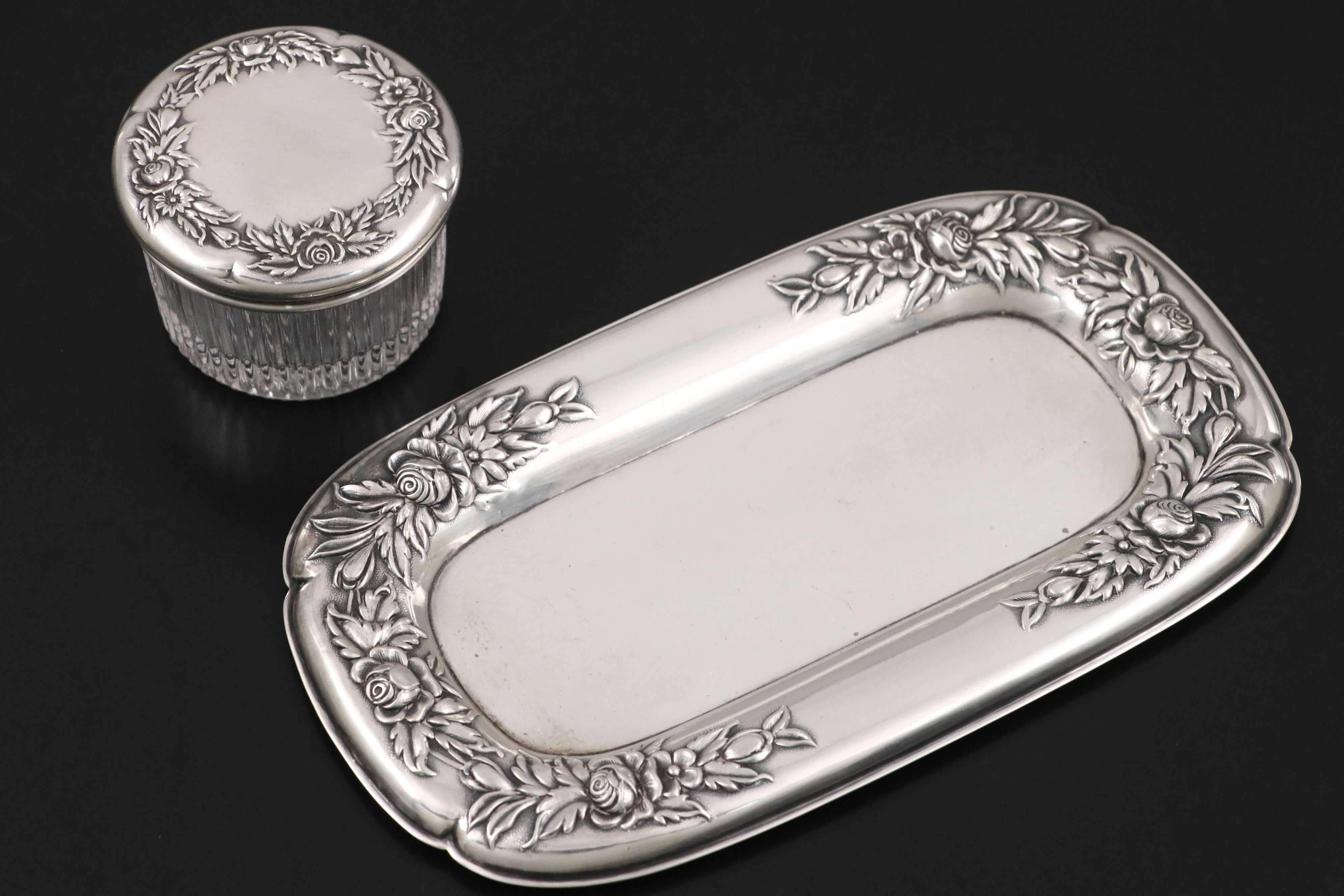 Tiffany and Kirk-Stieff and Other Sterling Silver Vanity Items