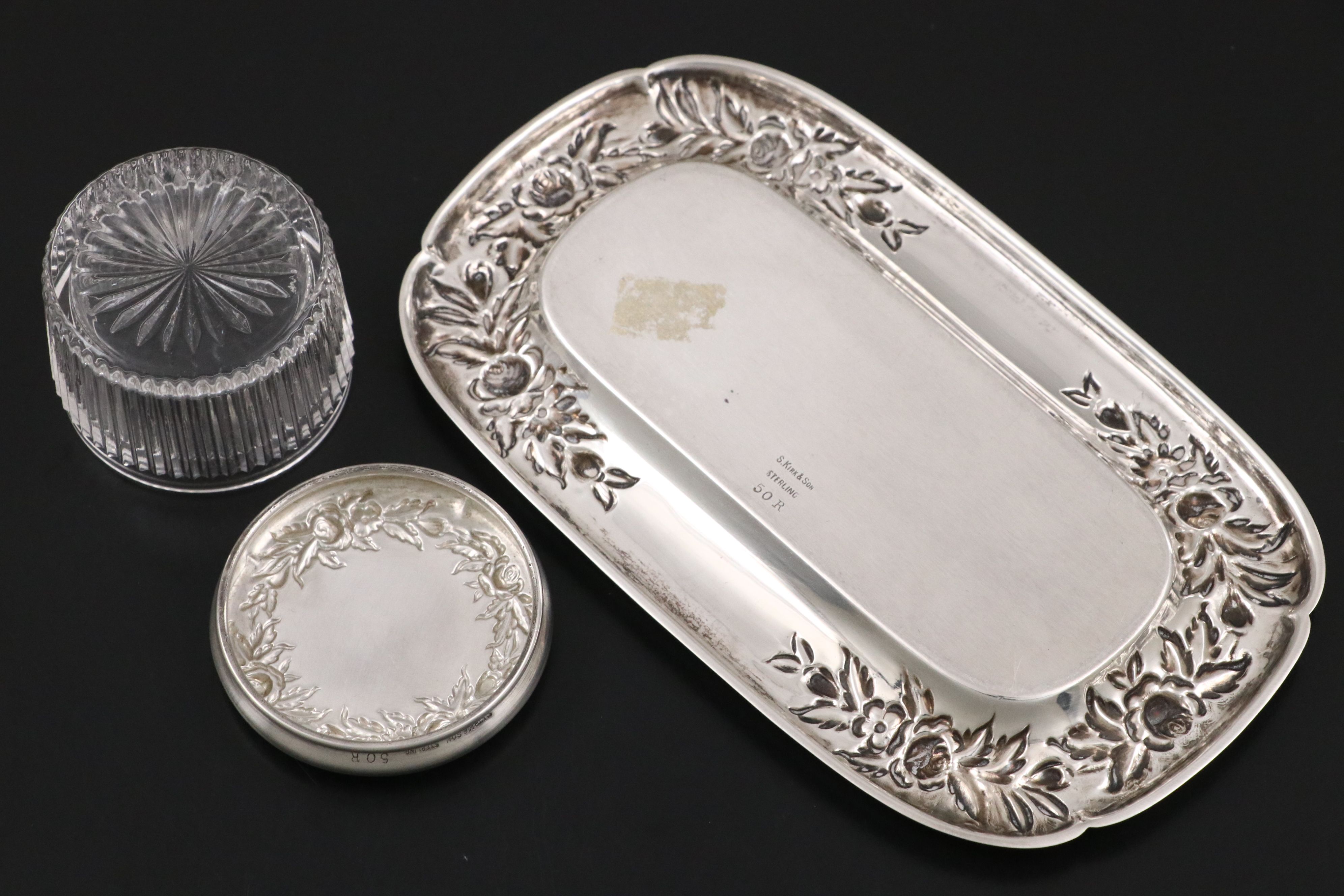 Tiffany and Kirk-Stieff and Other Sterling Silver Vanity Items