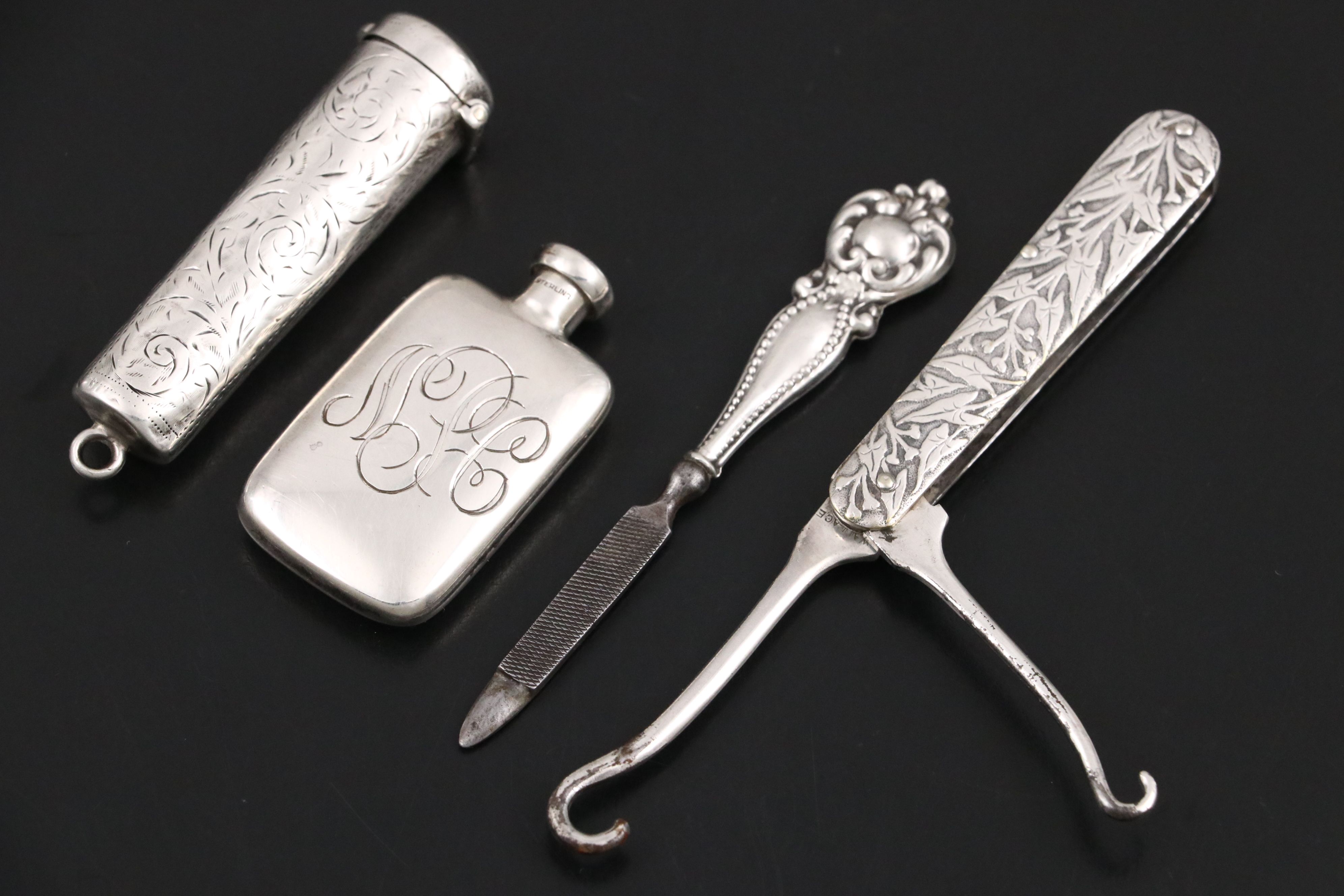 Tiffany and Kirk-Stieff and Other Sterling Silver Vanity Items