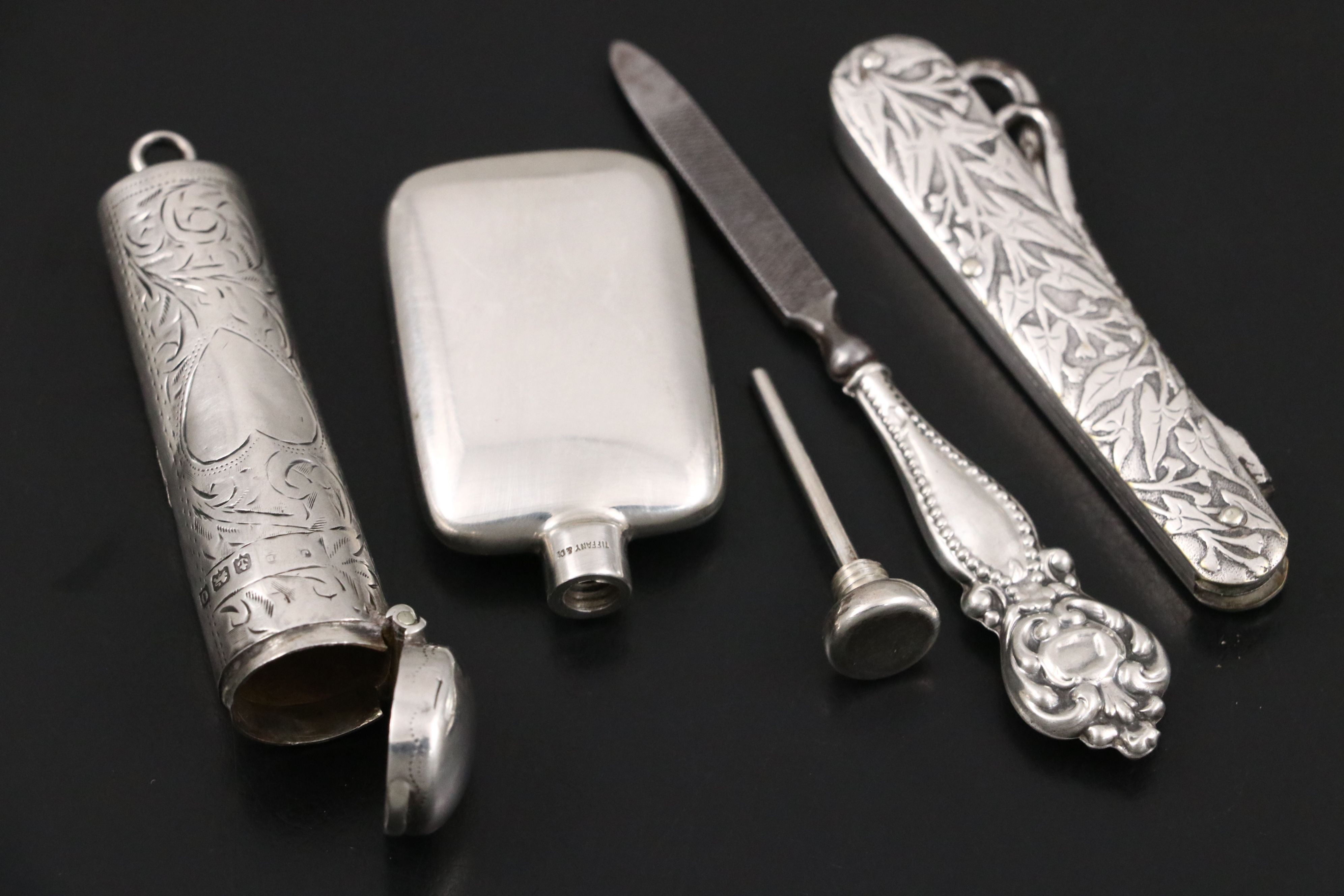 Tiffany and Kirk-Stieff and Other Sterling Silver Vanity Items