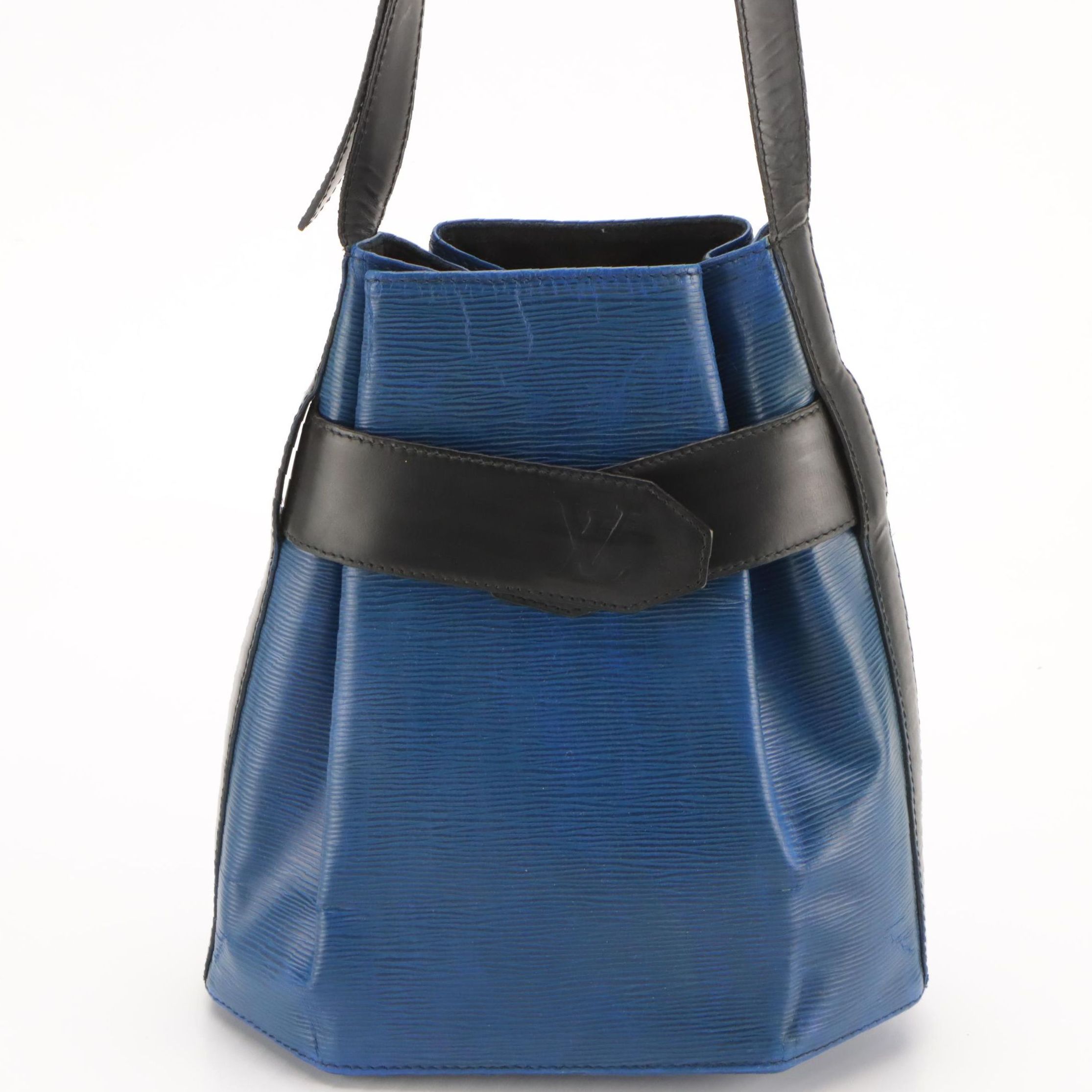 Louis Vuitton Sac D'Epaule Bag in Toledo Blue Epi and Black Smooth Leather
