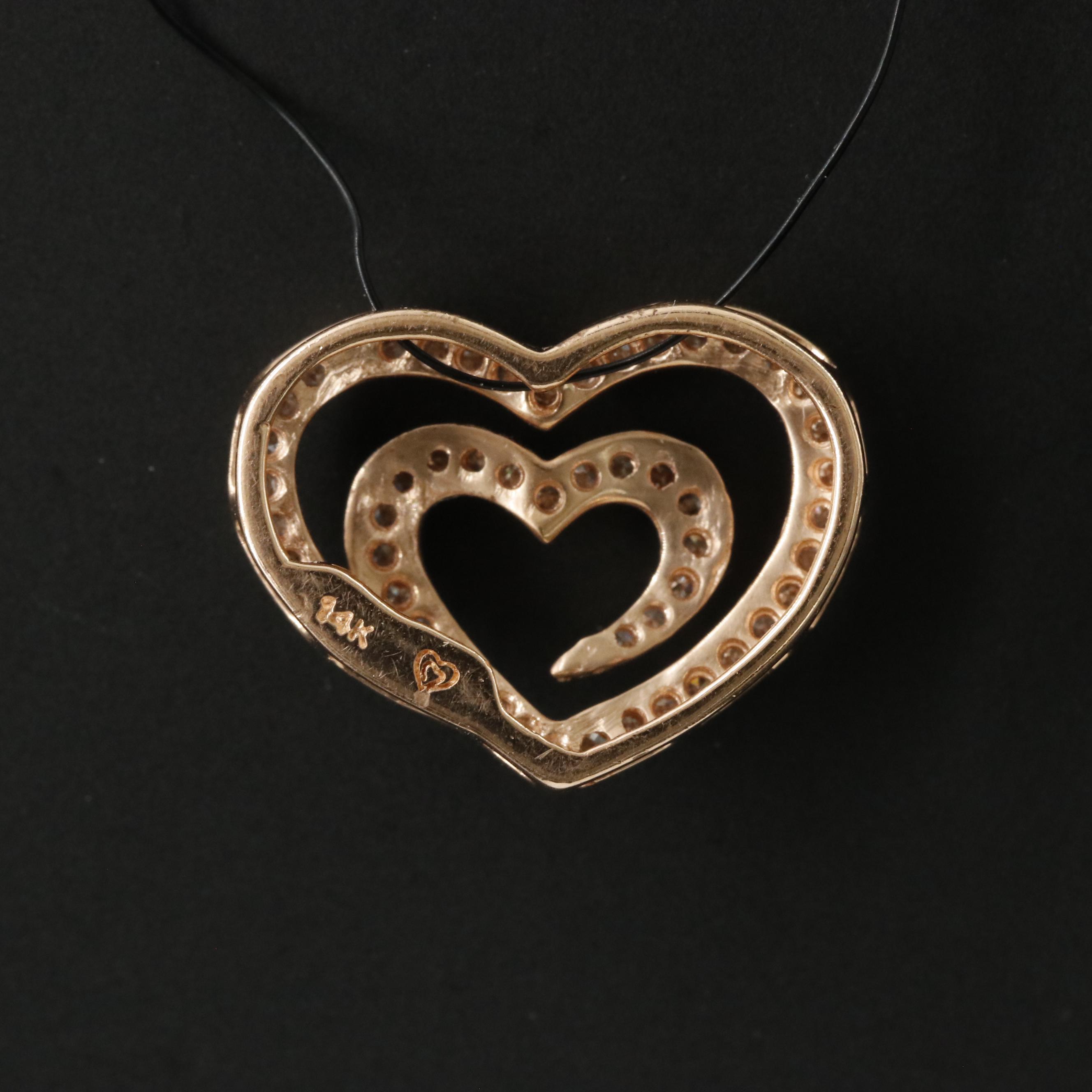 14K Rose Gold 0.26 CTW Diamond Heart Pendant
