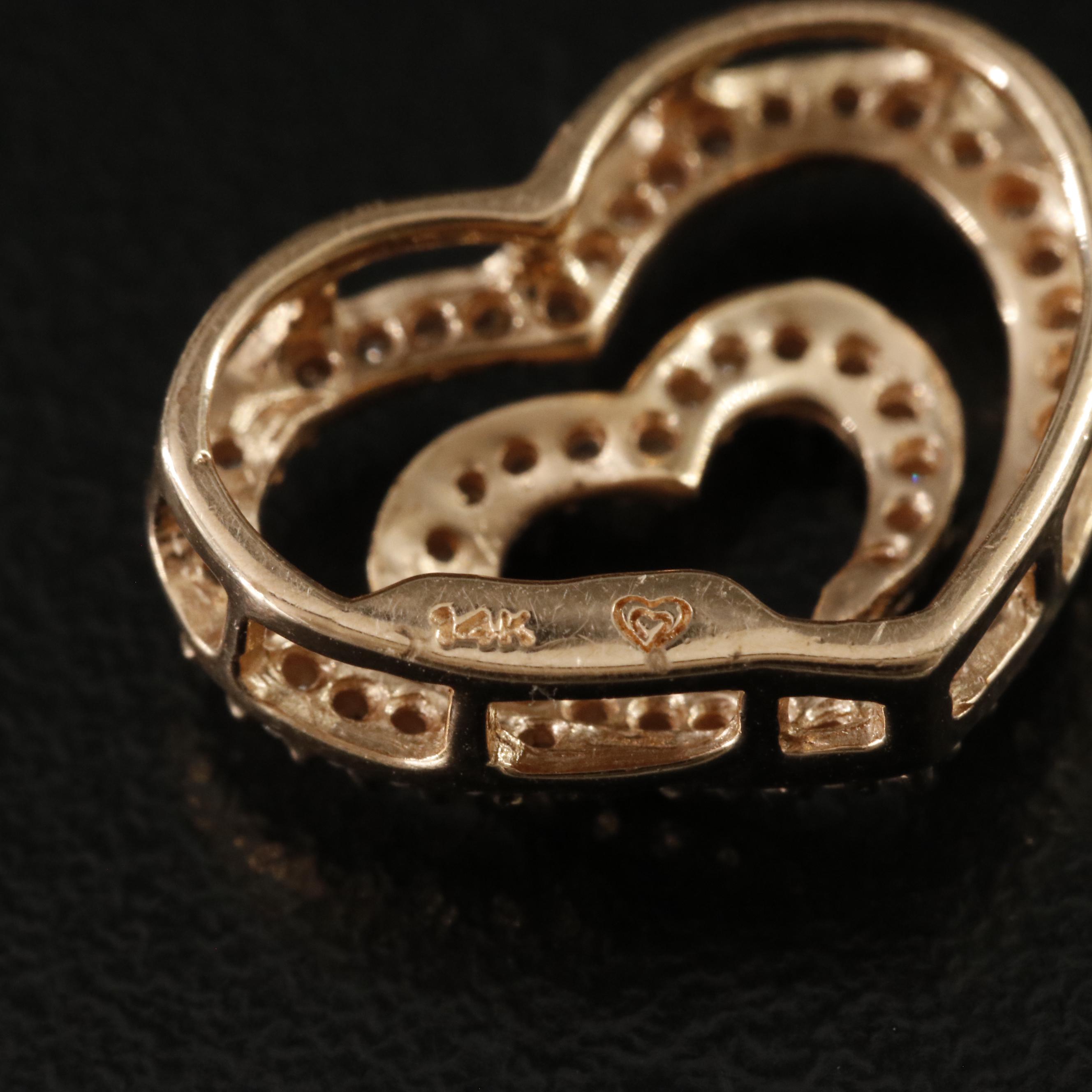 14K Rose Gold 0.26 CTW Diamond Heart Pendant