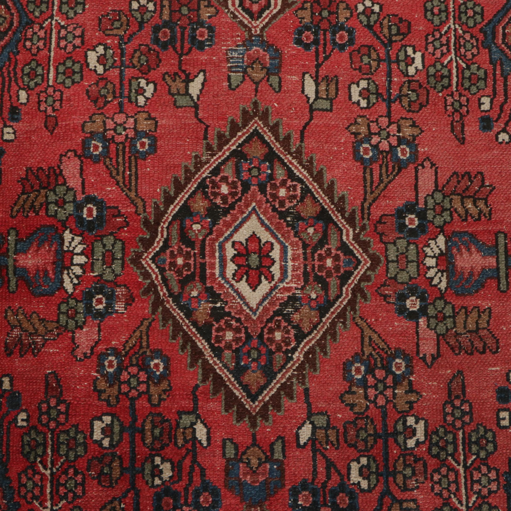 4'4 x 6'9 Hand-Knotted Persian Hamadan Area Rug