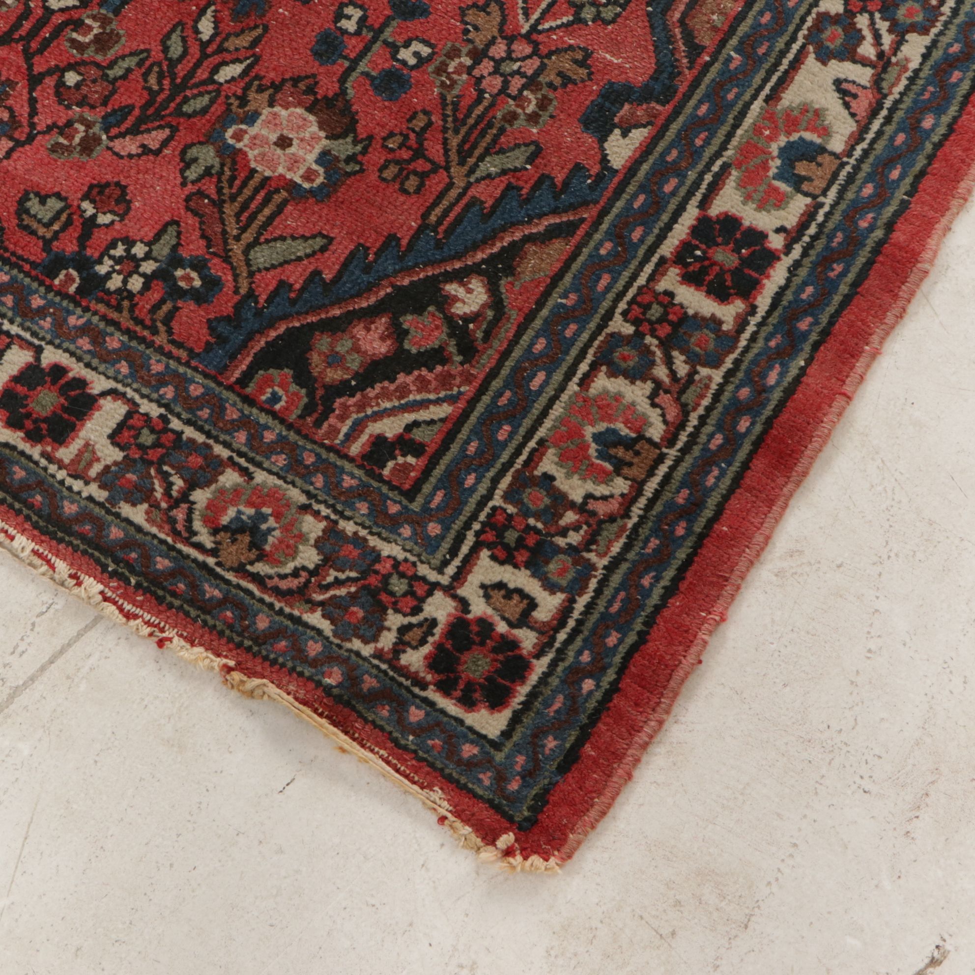 4'4 x 6'9 Hand-Knotted Persian Hamadan Area Rug