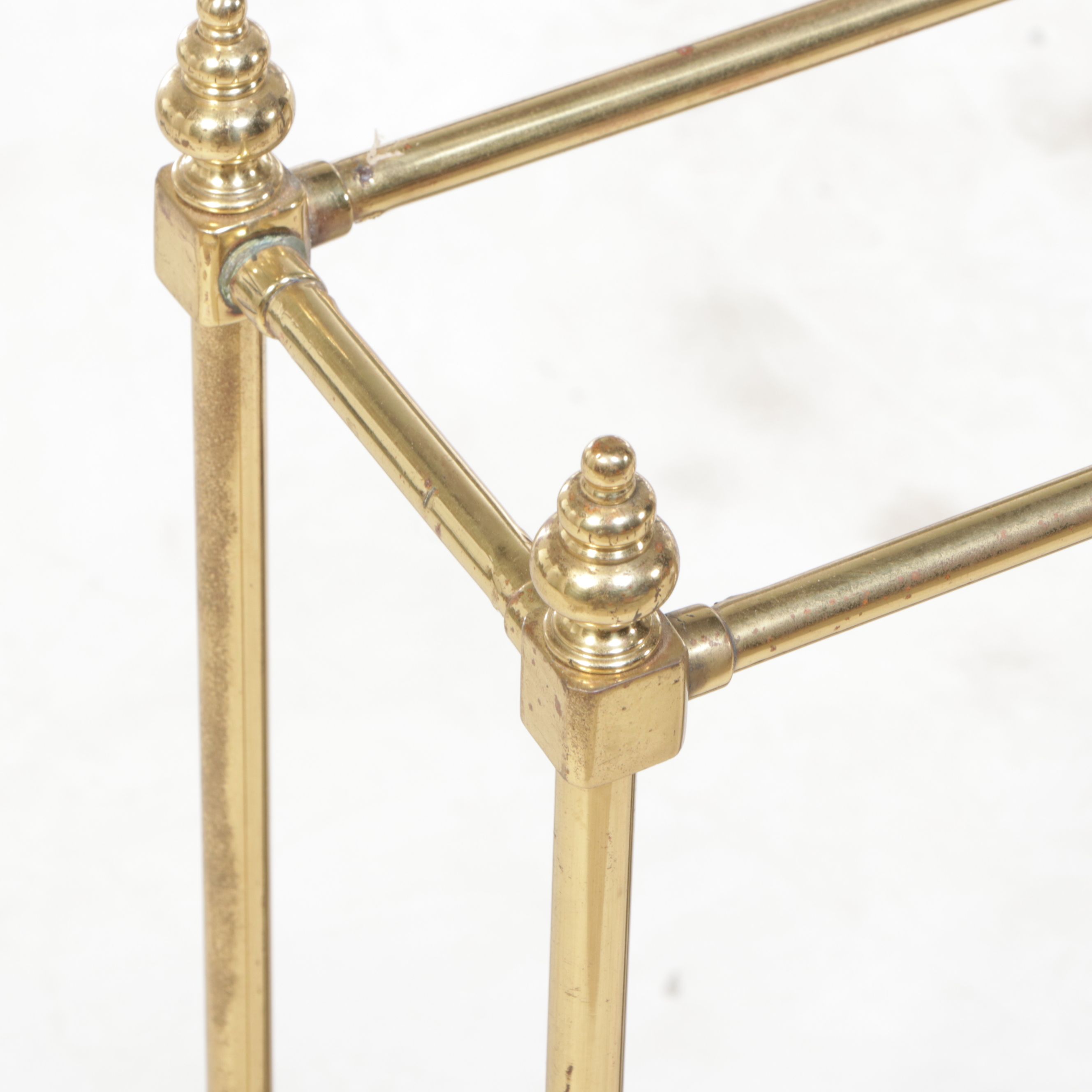 Edwardian Style Brass and Wood Cane and Umbrella Stand, Early 20th Century