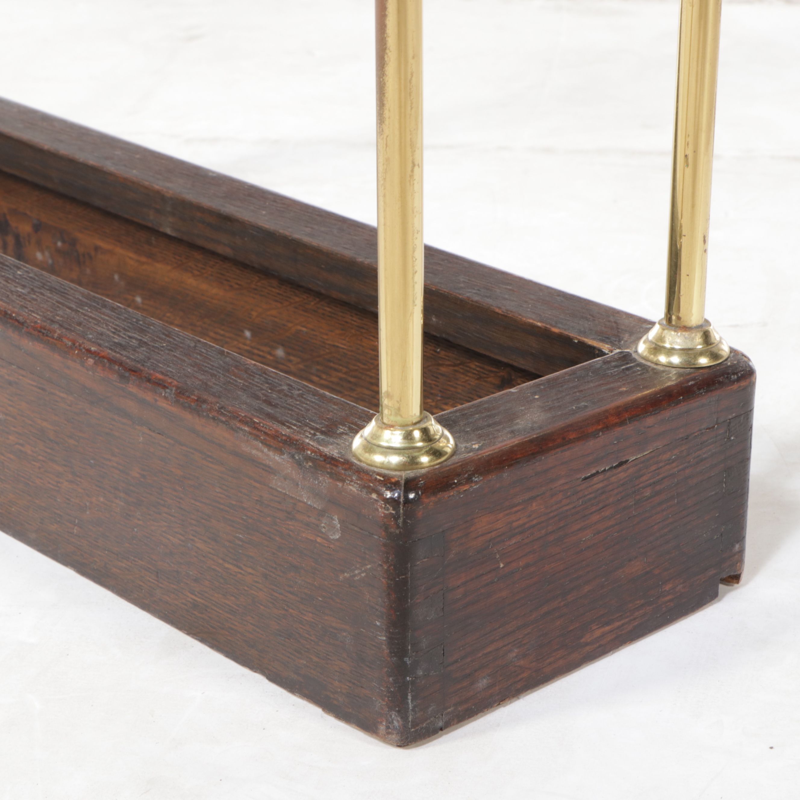 Edwardian Style Brass and Wood Cane and Umbrella Stand, Early 20th Century