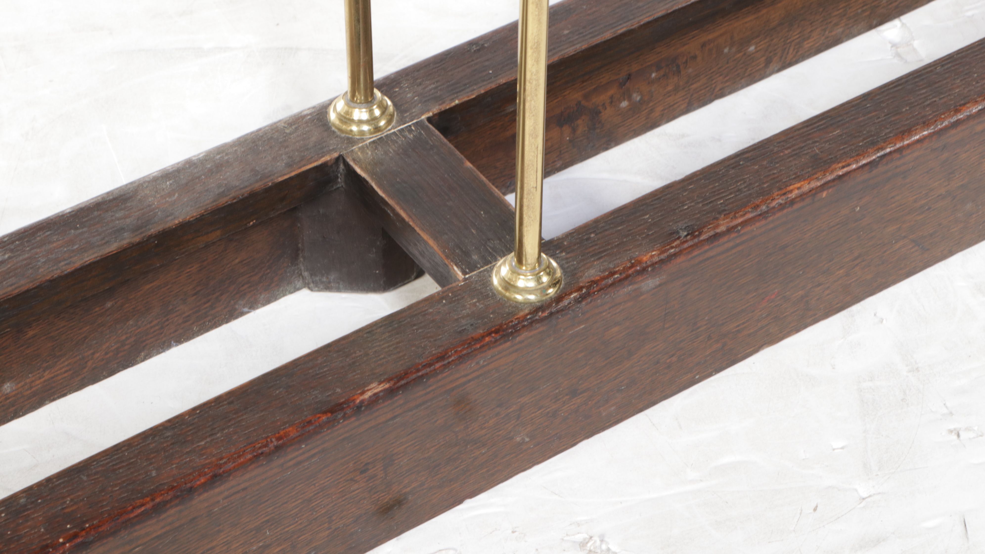 Edwardian Style Brass and Wood Cane and Umbrella Stand, Early 20th Century