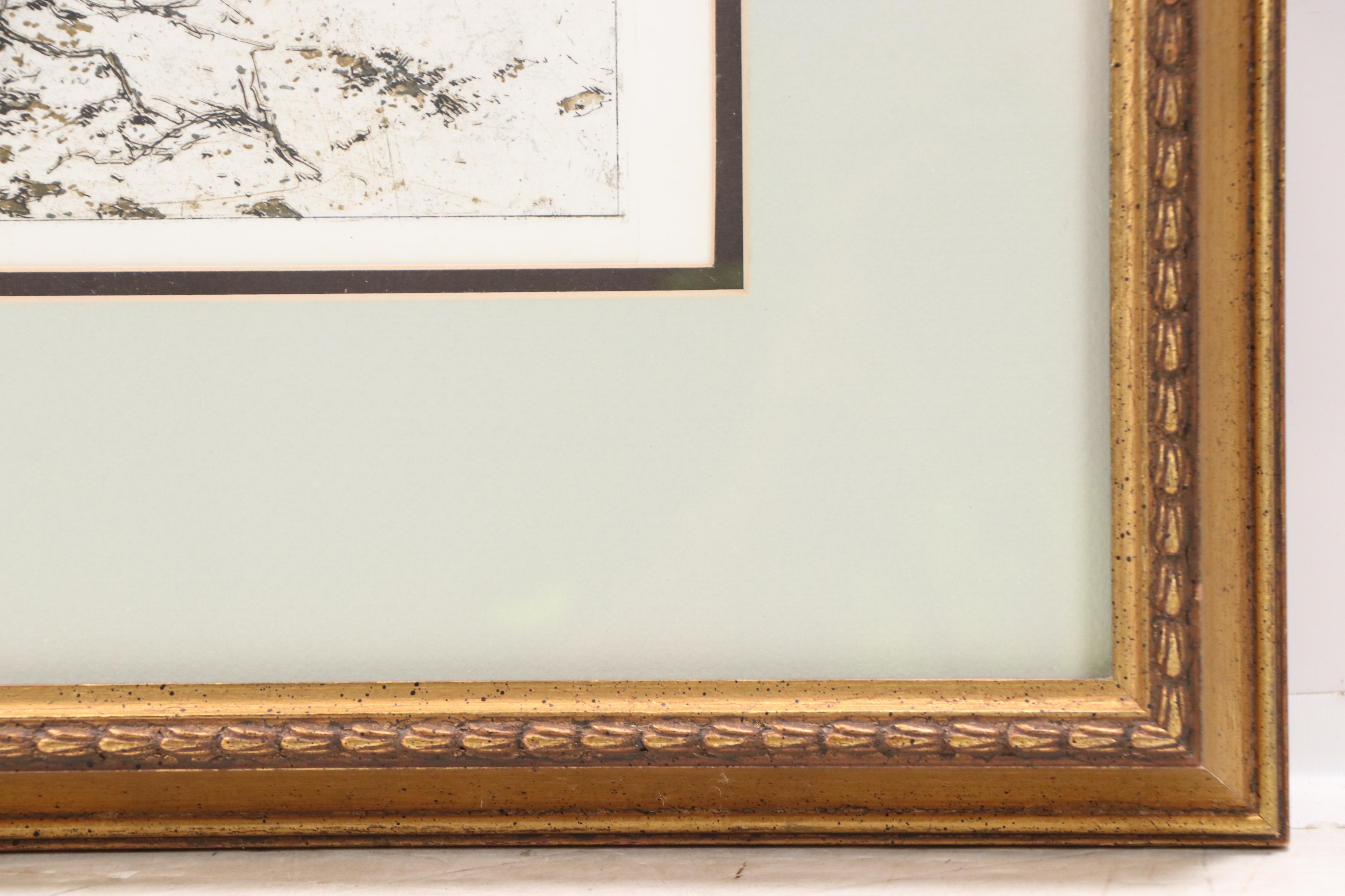 Luigi Kasimir Aquatint Etching "Reisigsammlerin vor dem Stift Klosterneuburg"