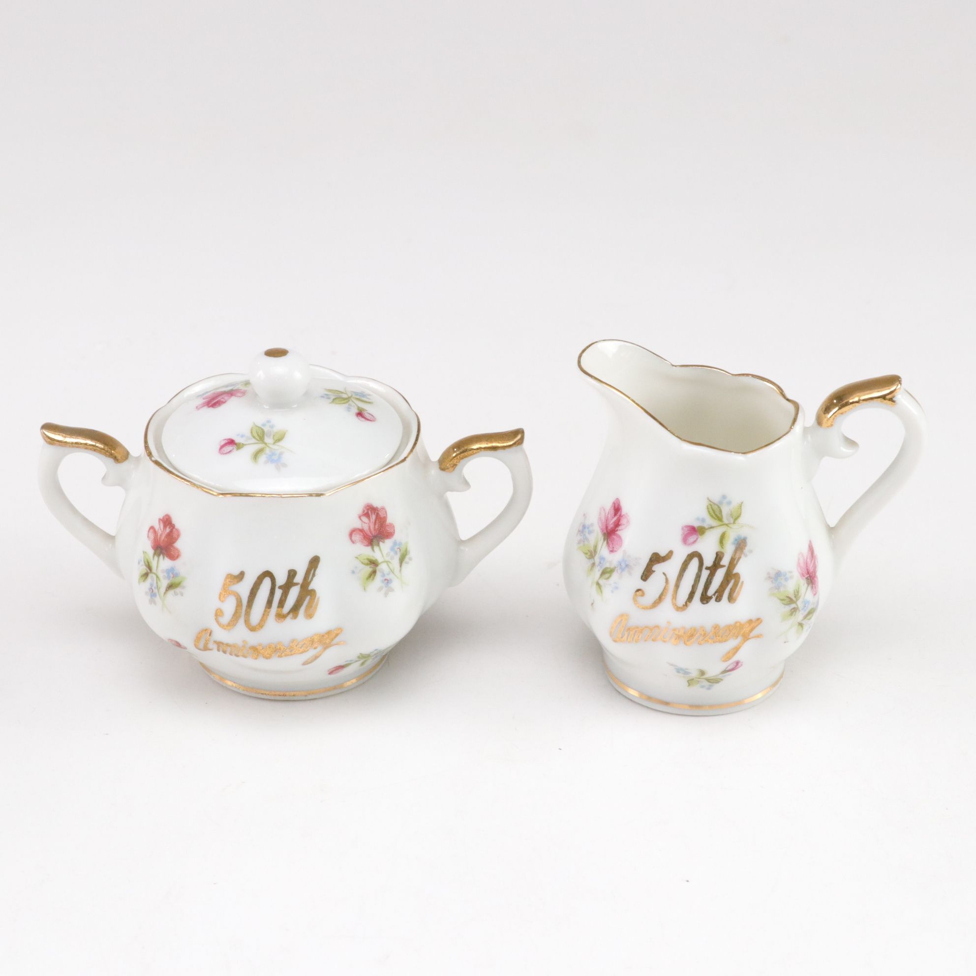 Japan Gilt Porcelain Dinnerware & Glass Ice Cream Bowls