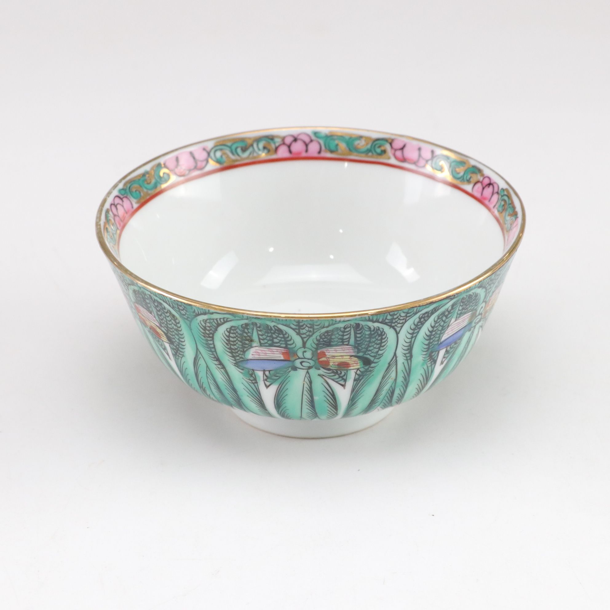 Japan Gilt Porcelain Dinnerware & Glass Ice Cream Bowls