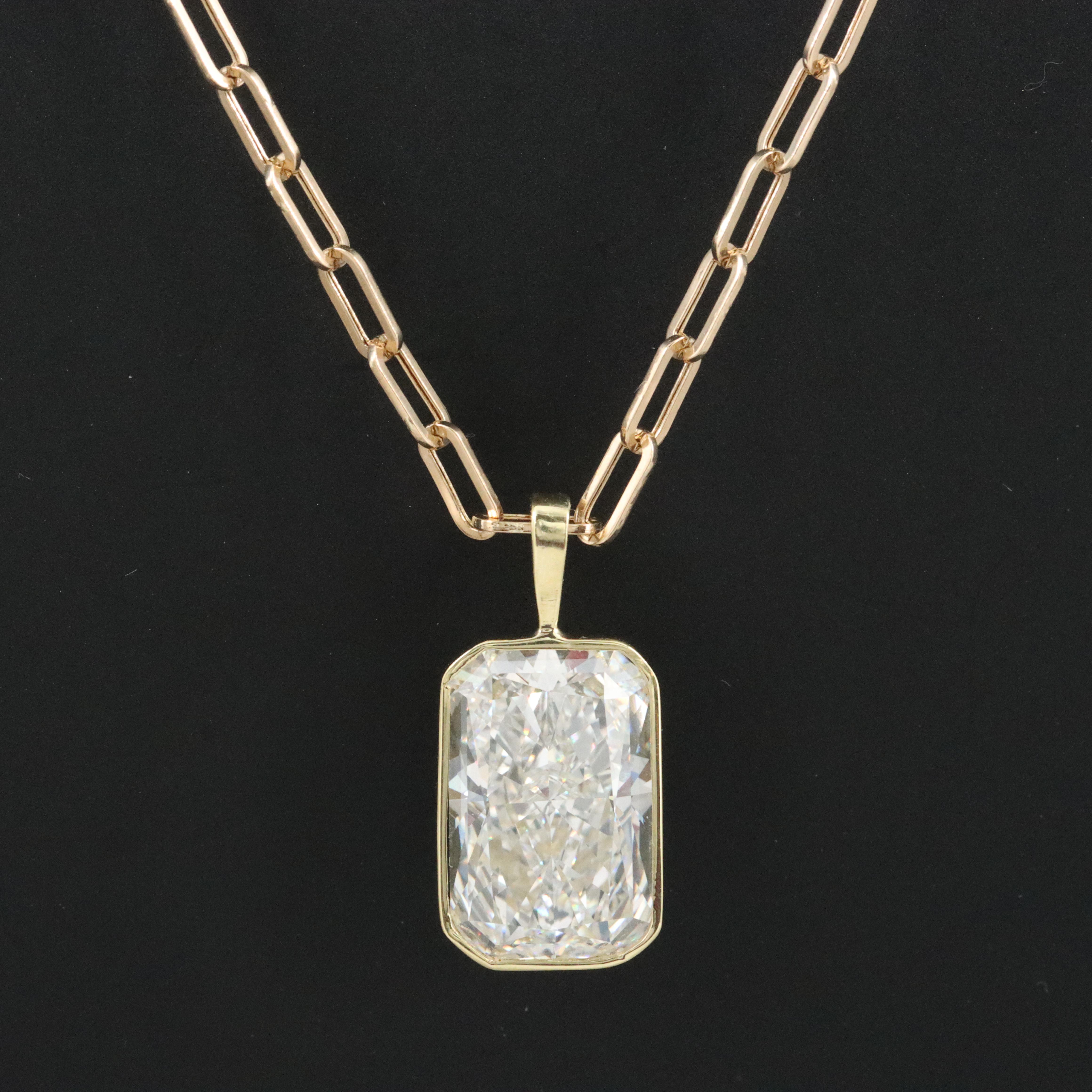 18K 8.02 CT Lab Grown Diamond Pendant and 14K Chain with IGI Report