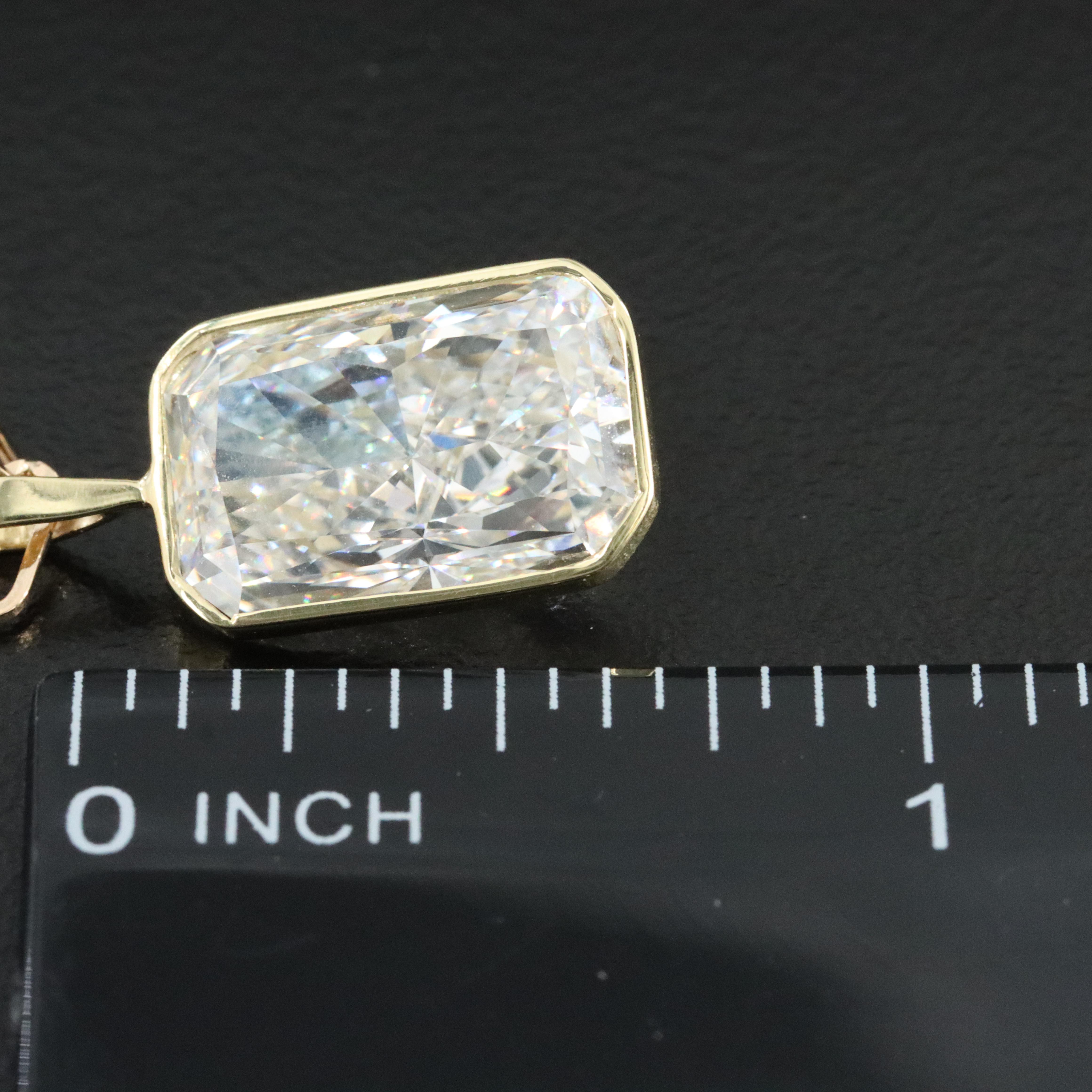 18K 8.02 CT Lab Grown Diamond Pendant and 14K Chain with IGI Report