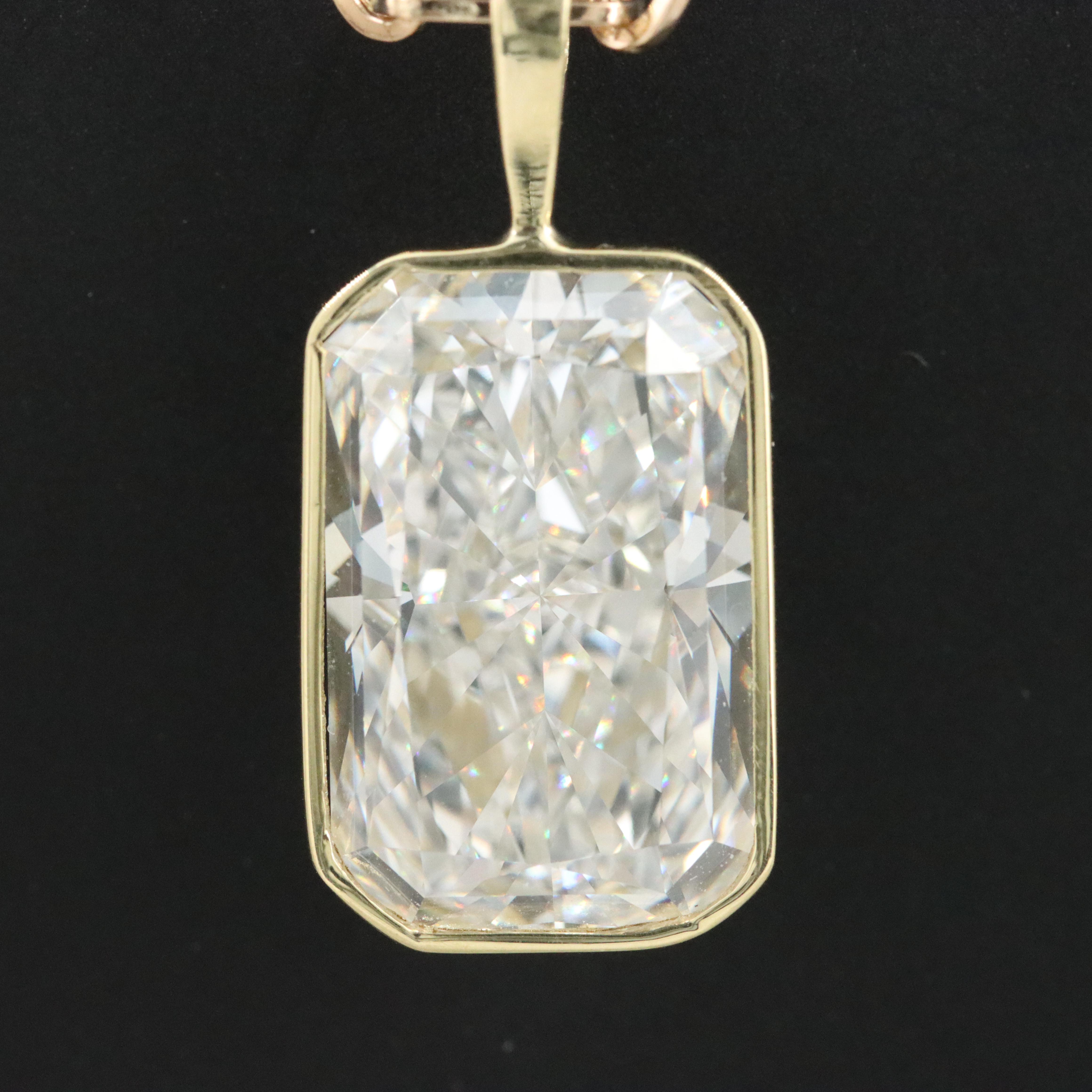 18K 8.02 CT Lab Grown Diamond Pendant and 14K Chain with IGI Report