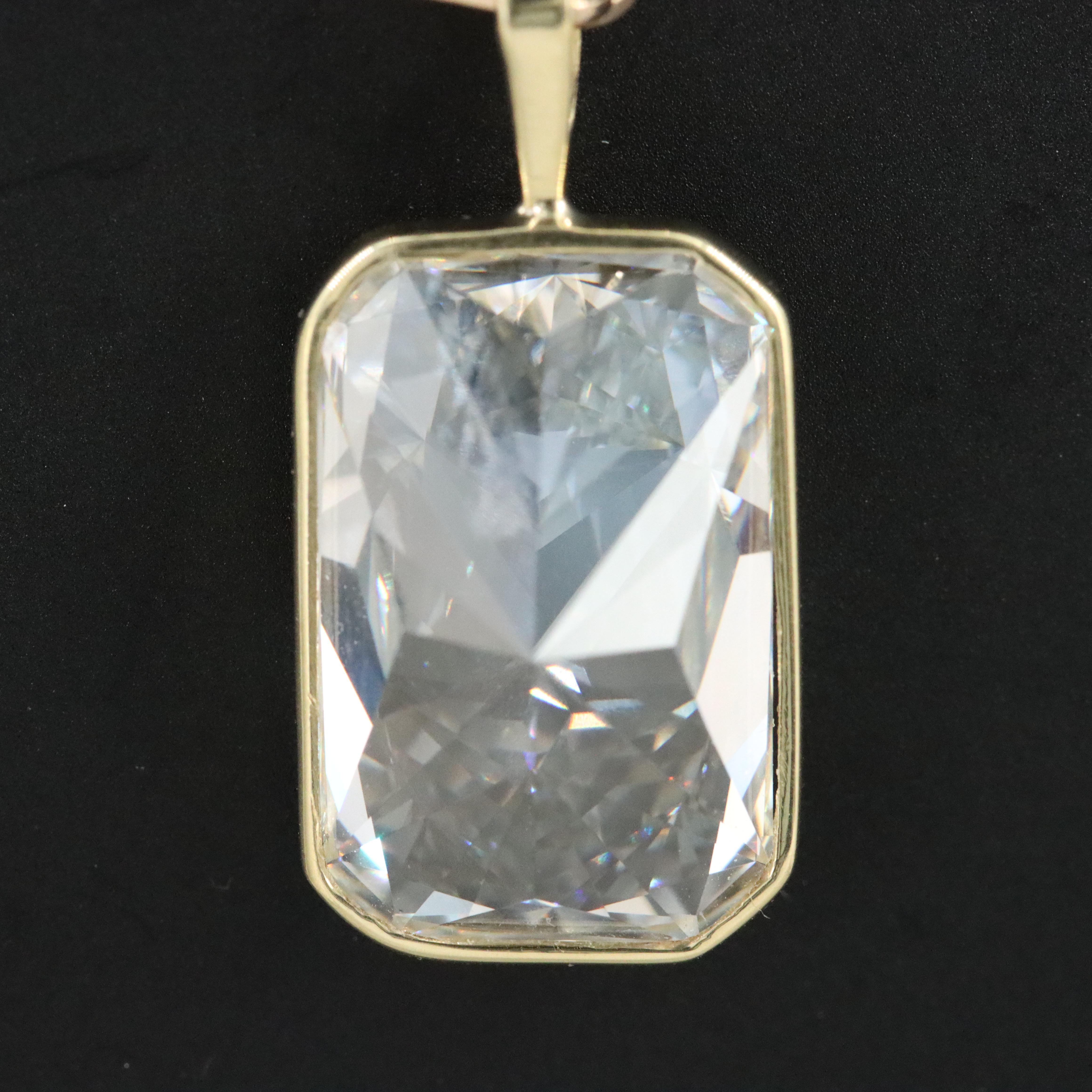 18K 8.02 CT Lab Grown Diamond Pendant and 14K Chain with IGI Report