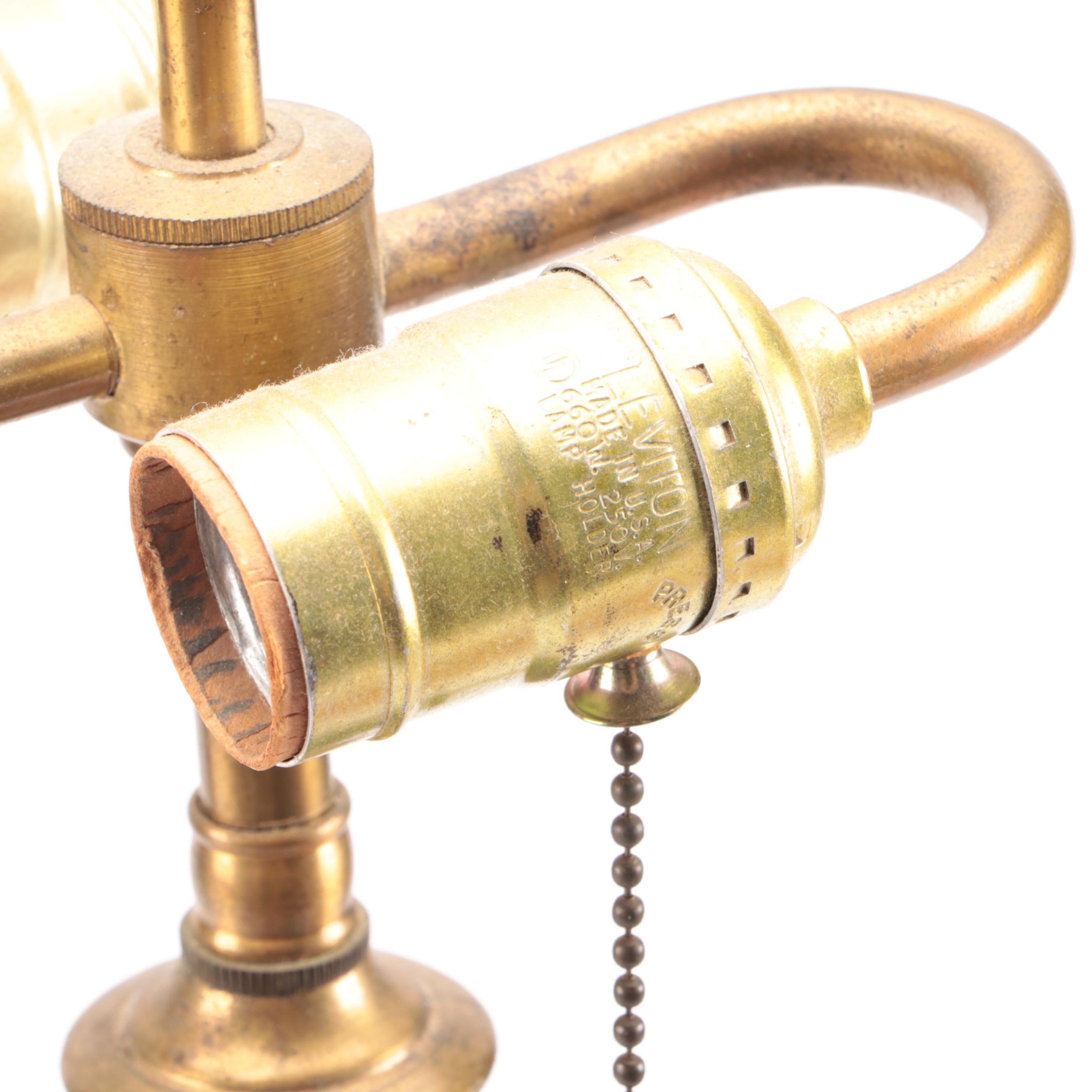 Cast Metal Lotus Plant with Buds and Leaves Table Lamp, Glossy Paper Shade