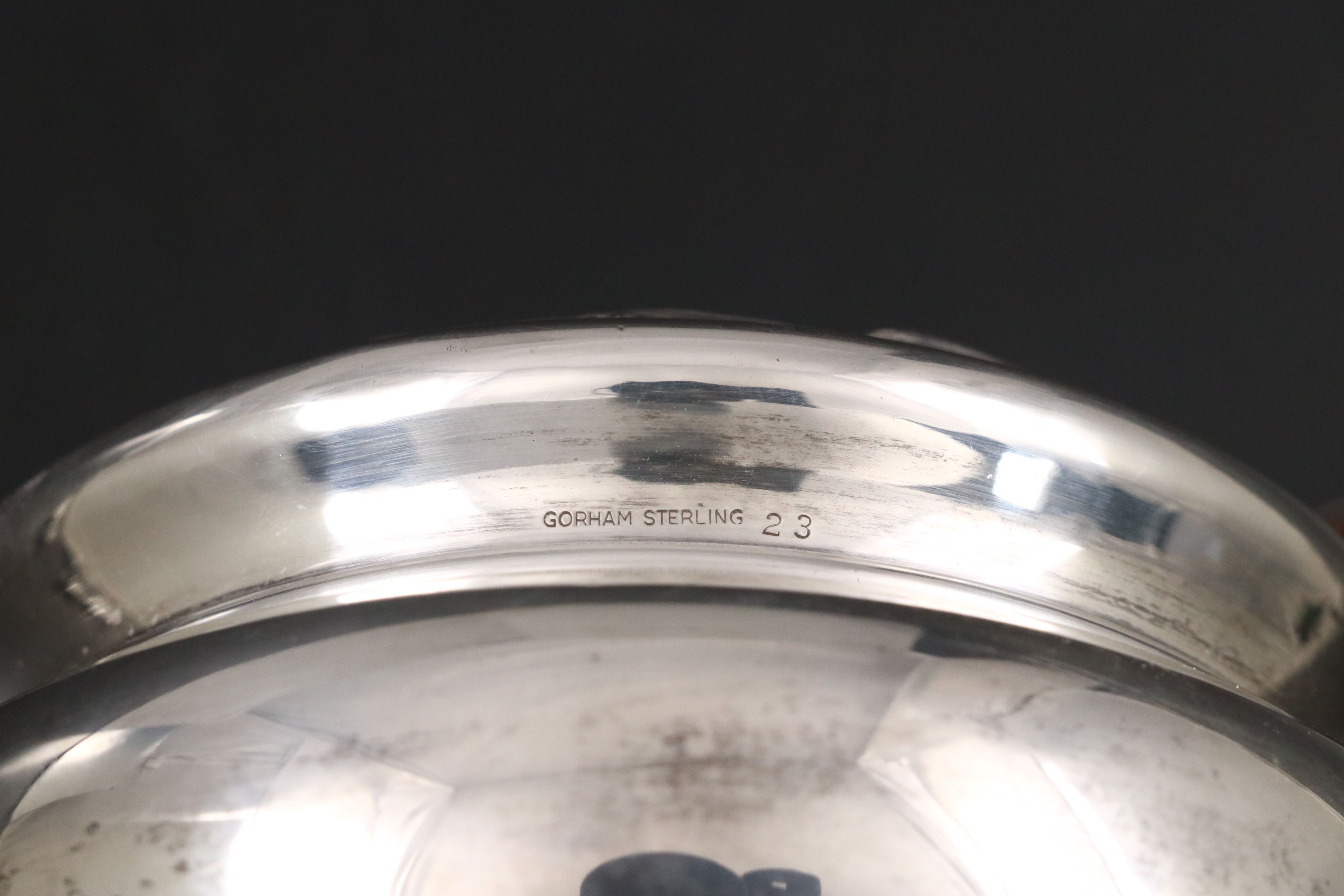 Gorham Sterling Silver Vanity Set with Italian Sterling Pin Dish, Late 20th C.