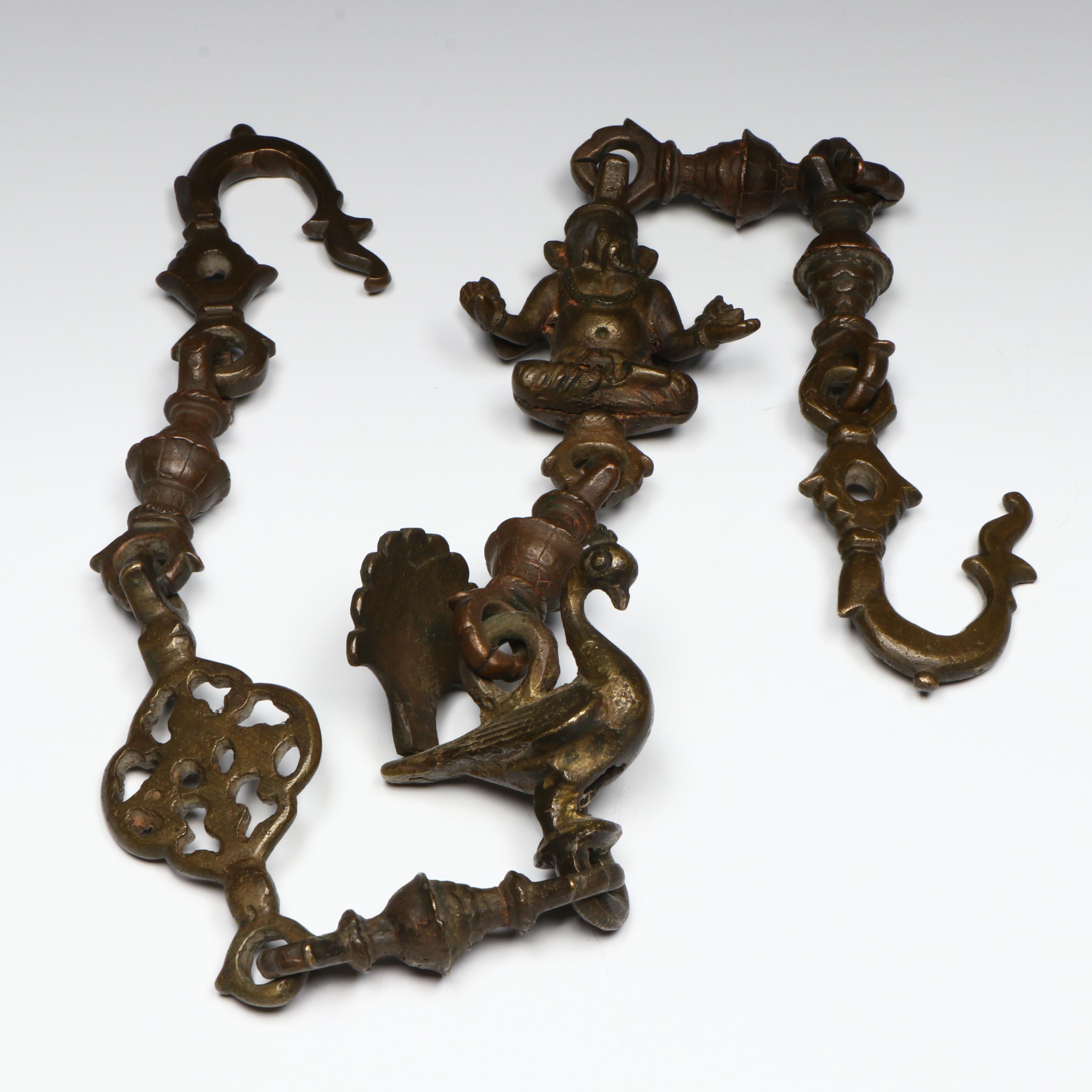 Antique Indian Brass Elephant Chain