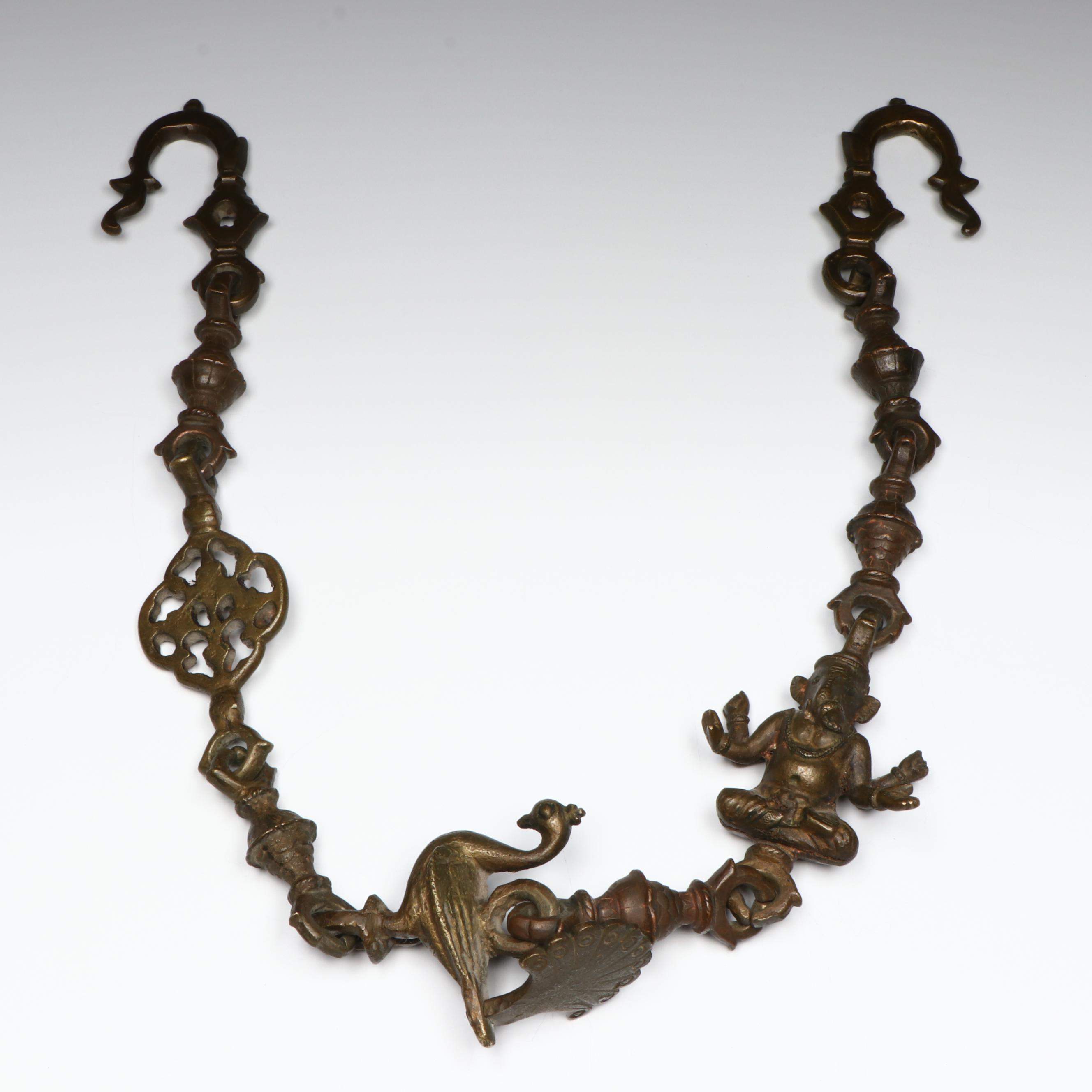 Antique Indian Brass Elephant Chain