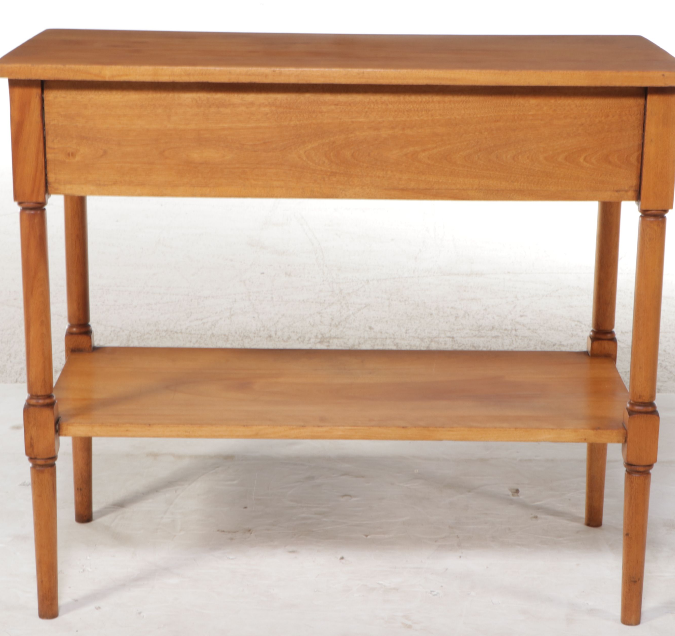 American Sheridan Style Birch Two Drawer Console Table, Mid-20th Century