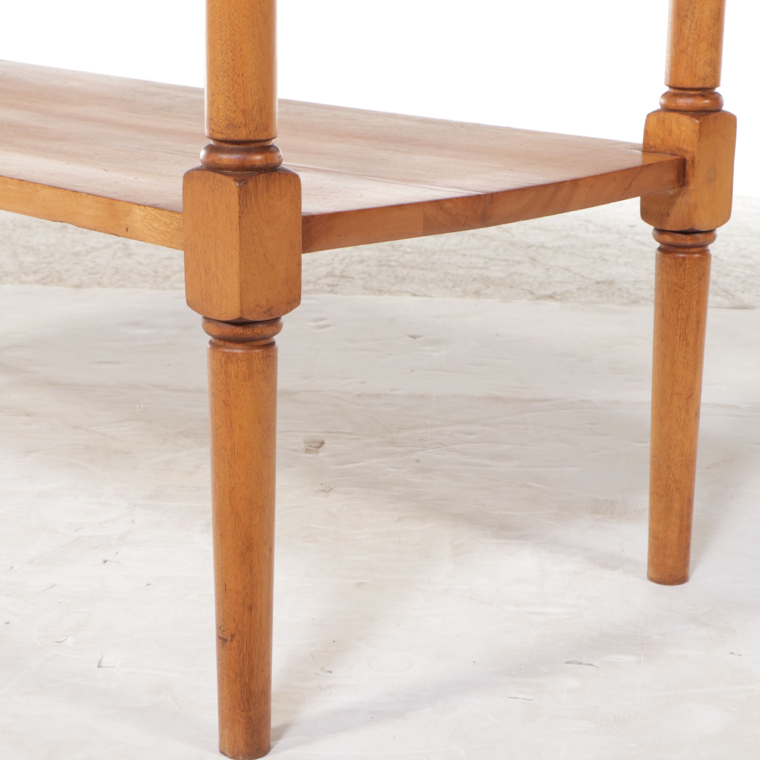 American Sheridan Style Birch Two Drawer Console Table, Mid-20th Century