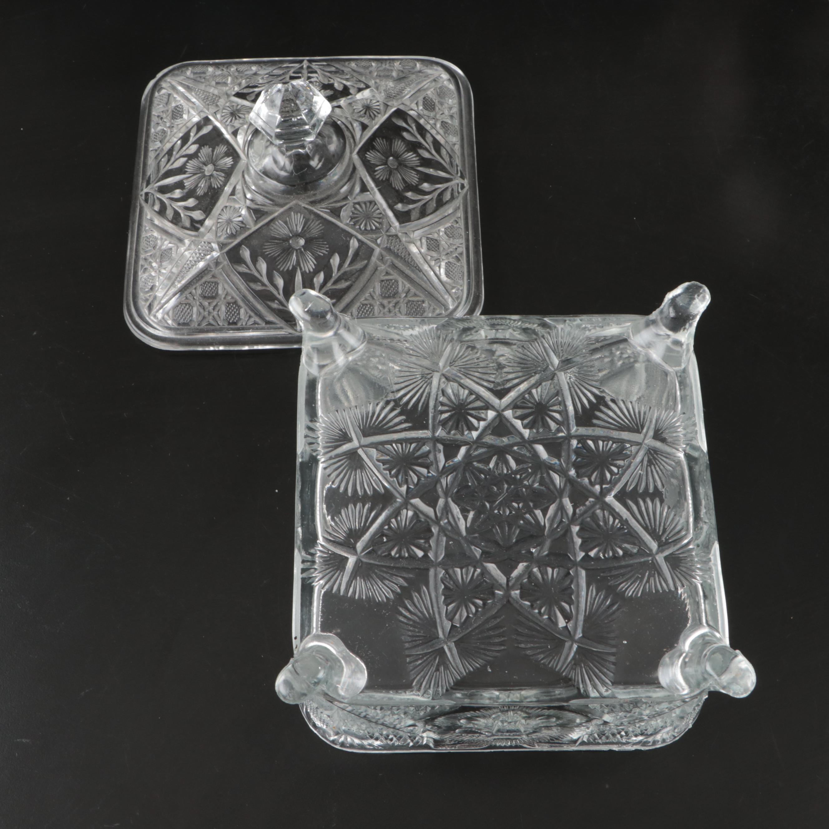 O'Hara Glass "Cadova" Footed Bowl with EAPG and Other Tableware