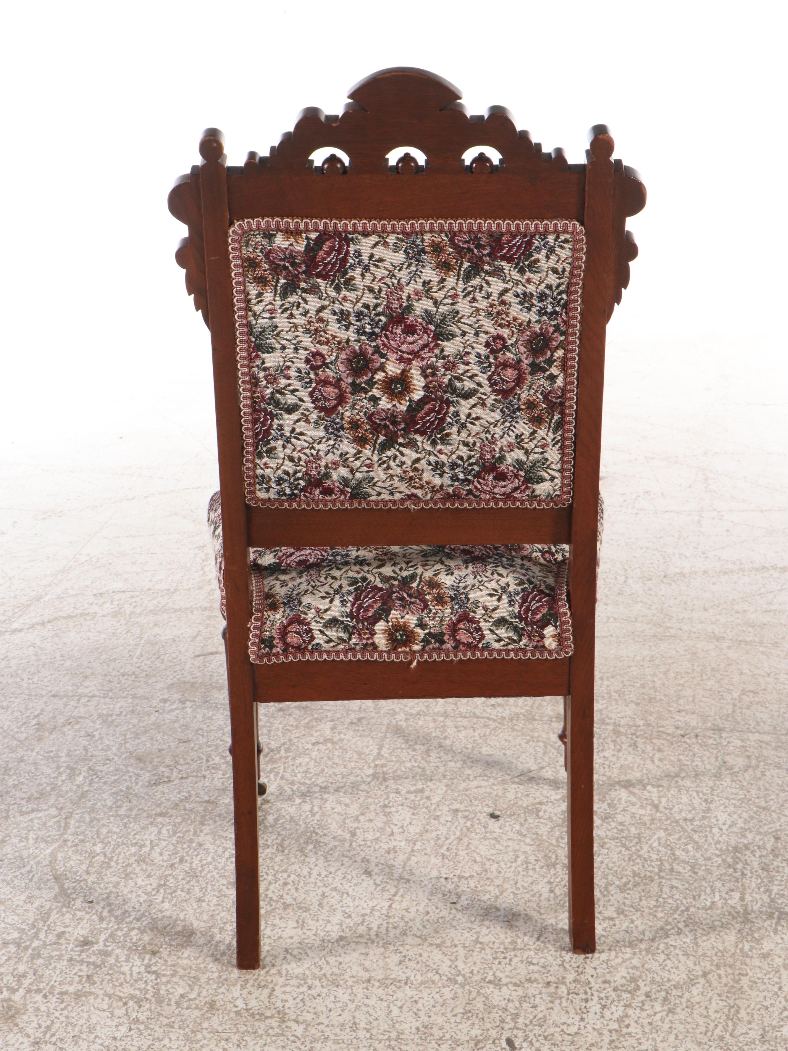 Set of Four Victorian Carved Mahogany Side Chairs