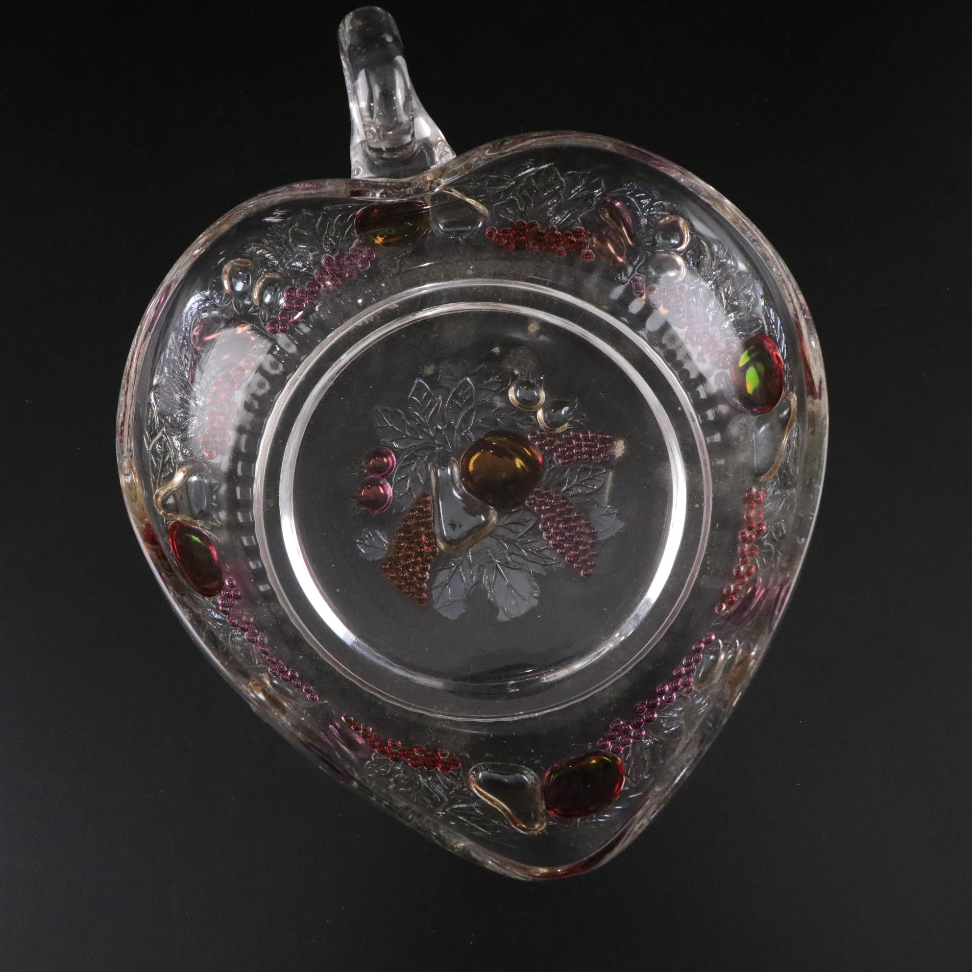 Westmoreland "Della Robbia" Nappy with Avon and Other Pressed Glass Items