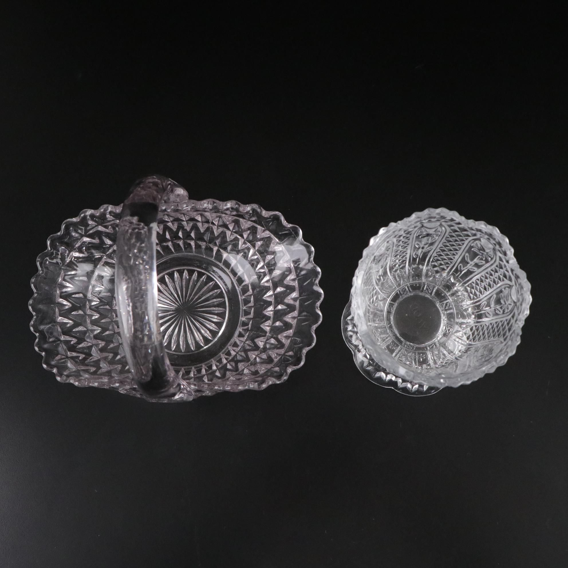 Westmoreland "Della Robbia" Nappy with Avon and Other Pressed Glass Items