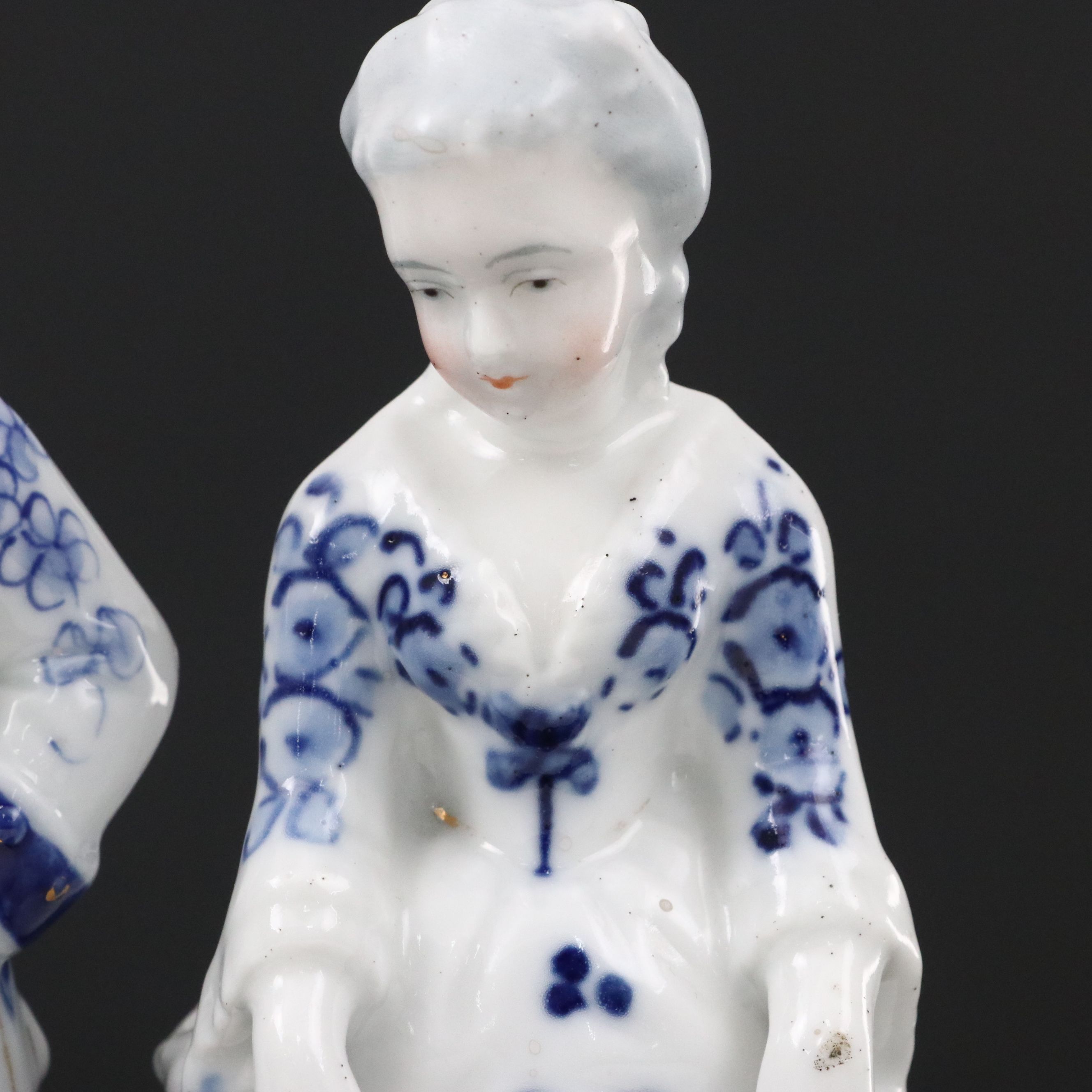 European Style Porcelain Rococo Figurines, Early to Mid-20th Century