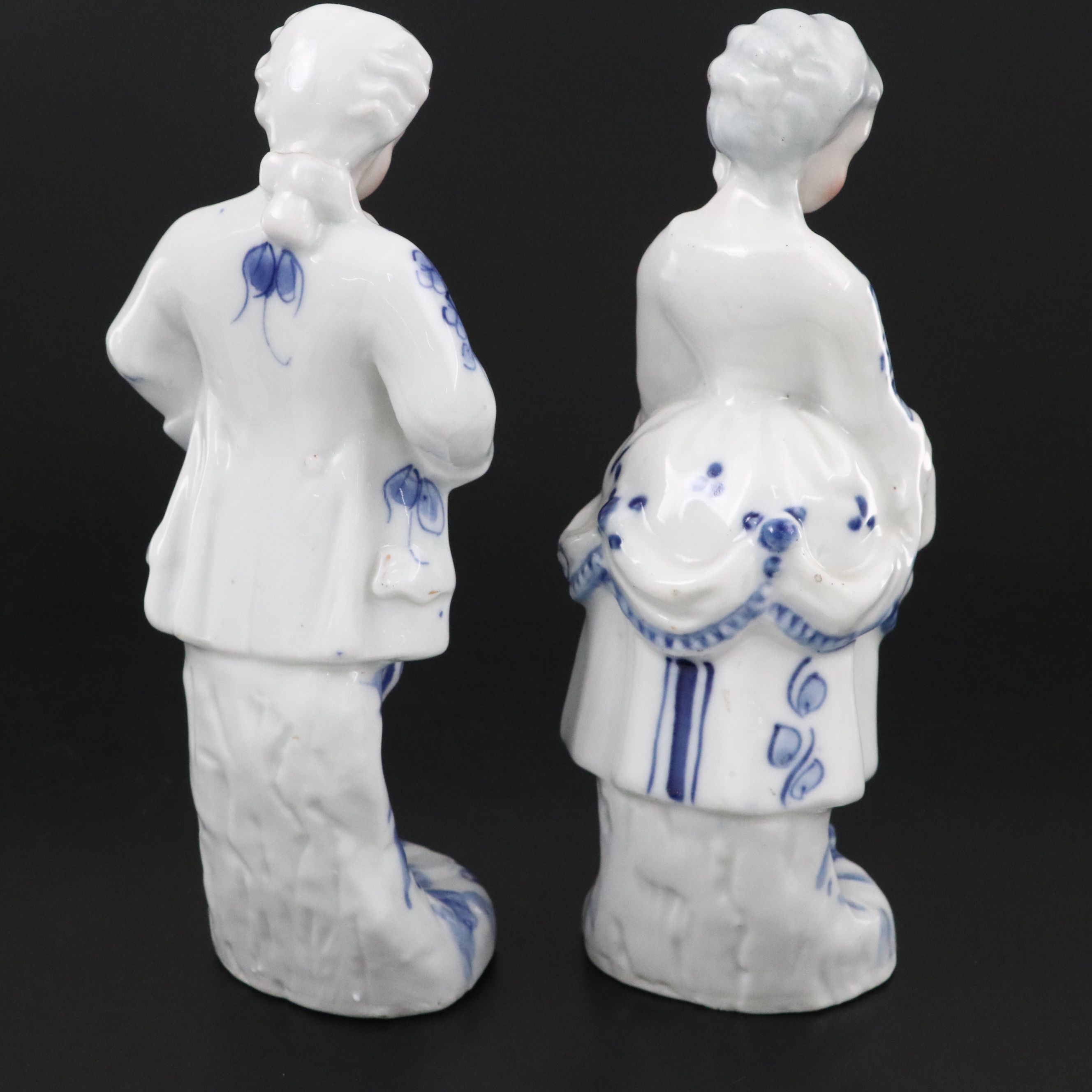 European Style Porcelain Rococo Figurines, Early to Mid-20th Century