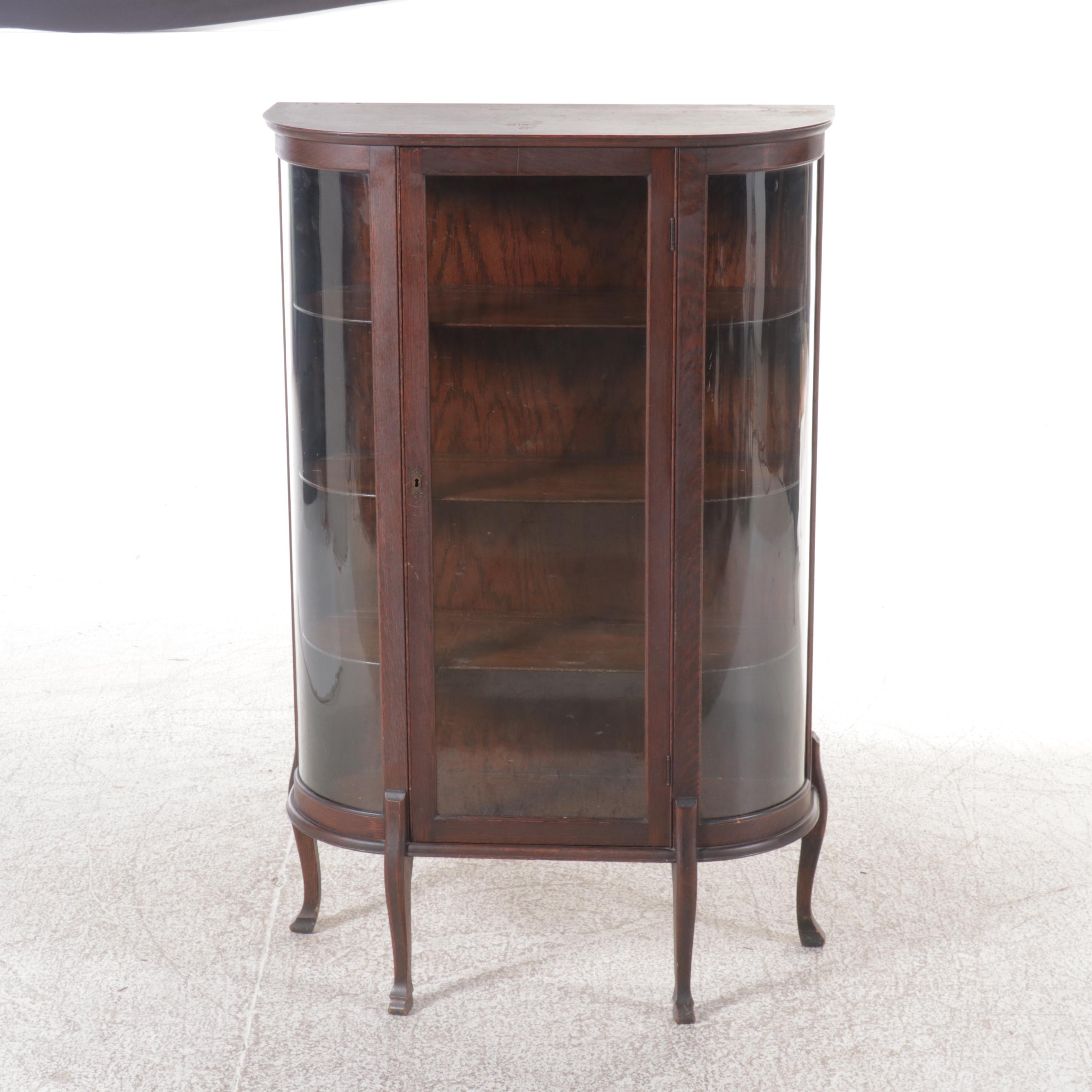 Late Victorian Oak China Cabinet