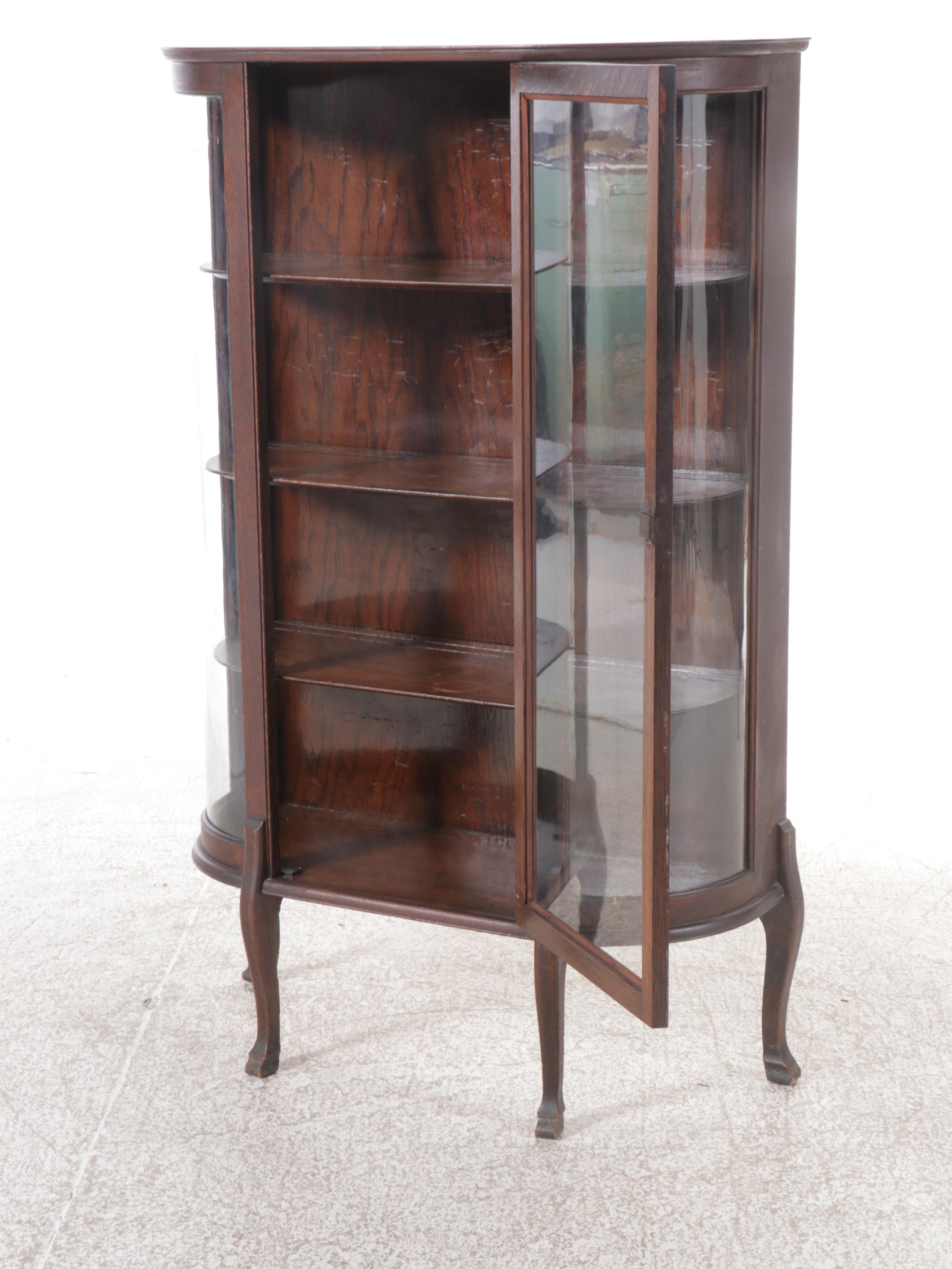 Late Victorian Oak China Cabinet