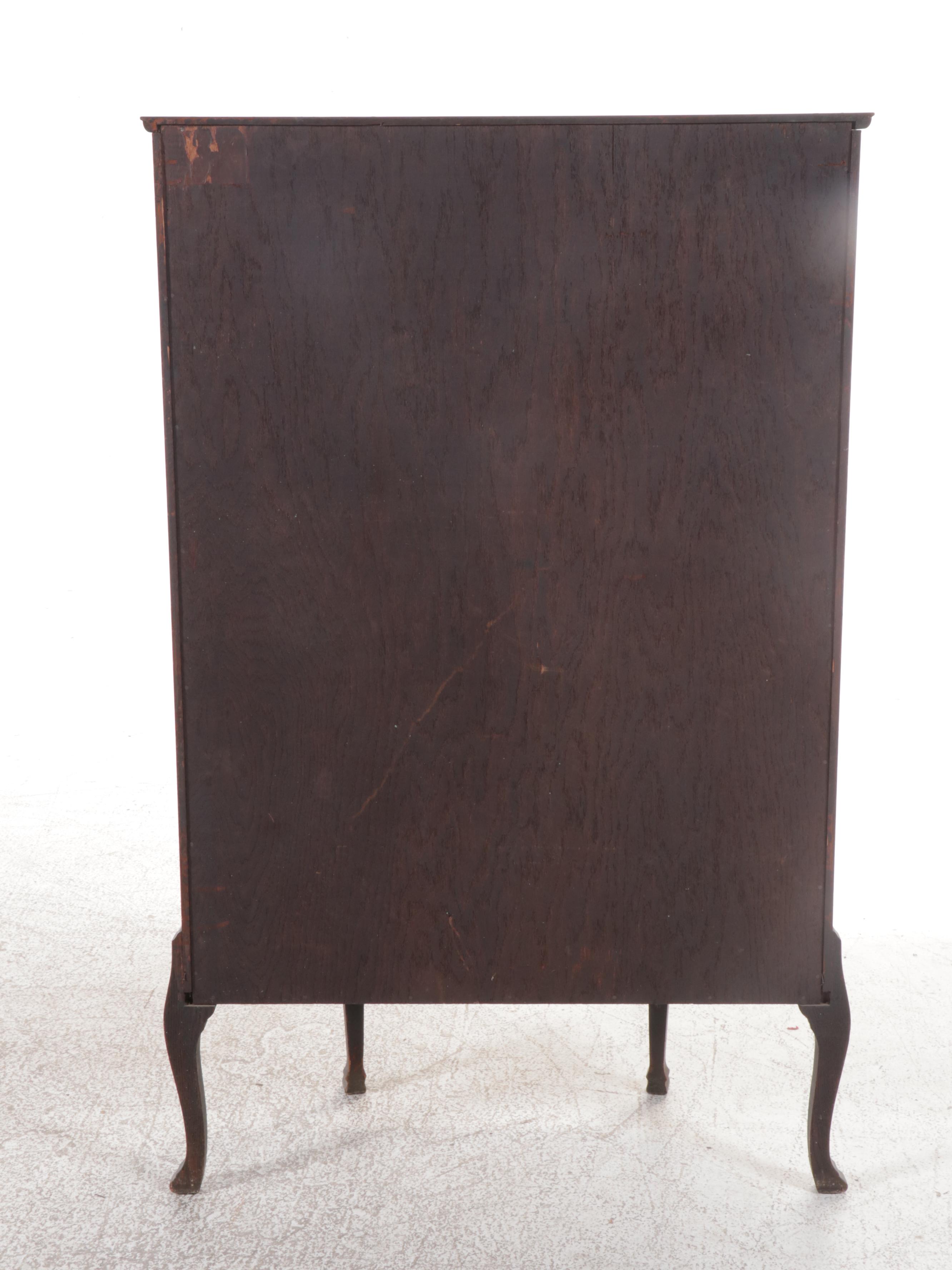 Late Victorian Oak China Cabinet