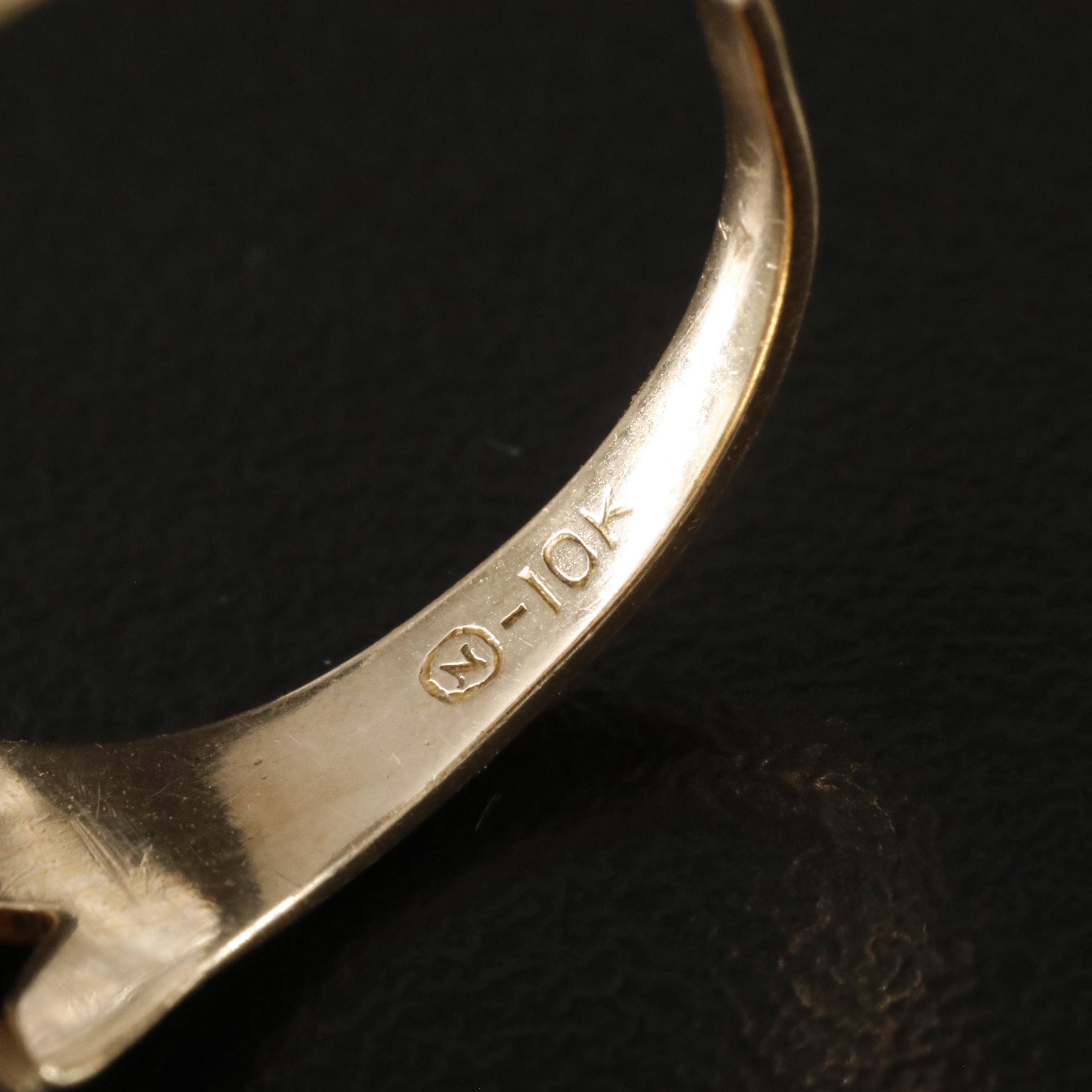 Victorian 10K Black Onyx and Pearl Mourning Ring