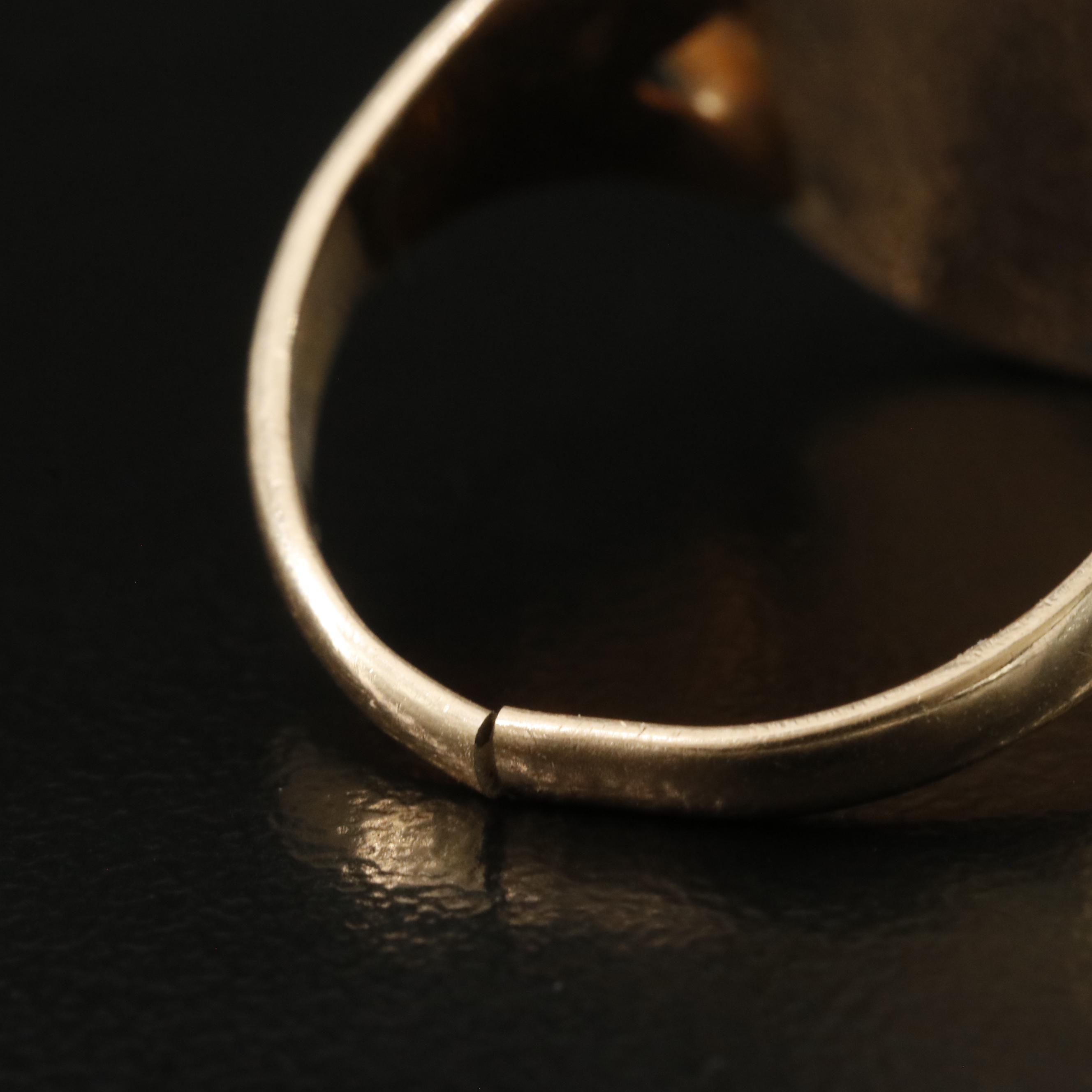 Victorian 10K Black Onyx and Pearl Mourning Ring