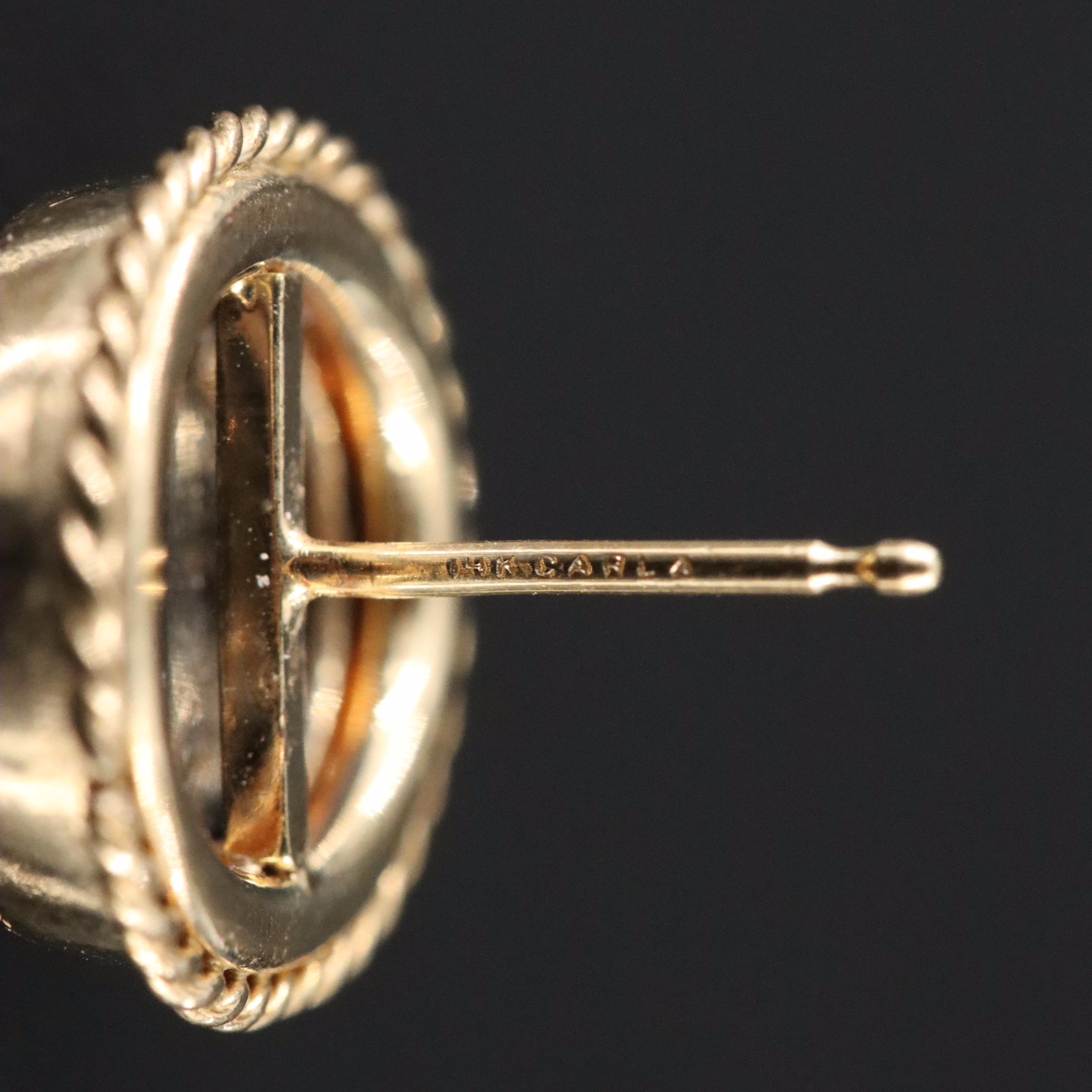 Black Onyx Earrings with 14K Posts