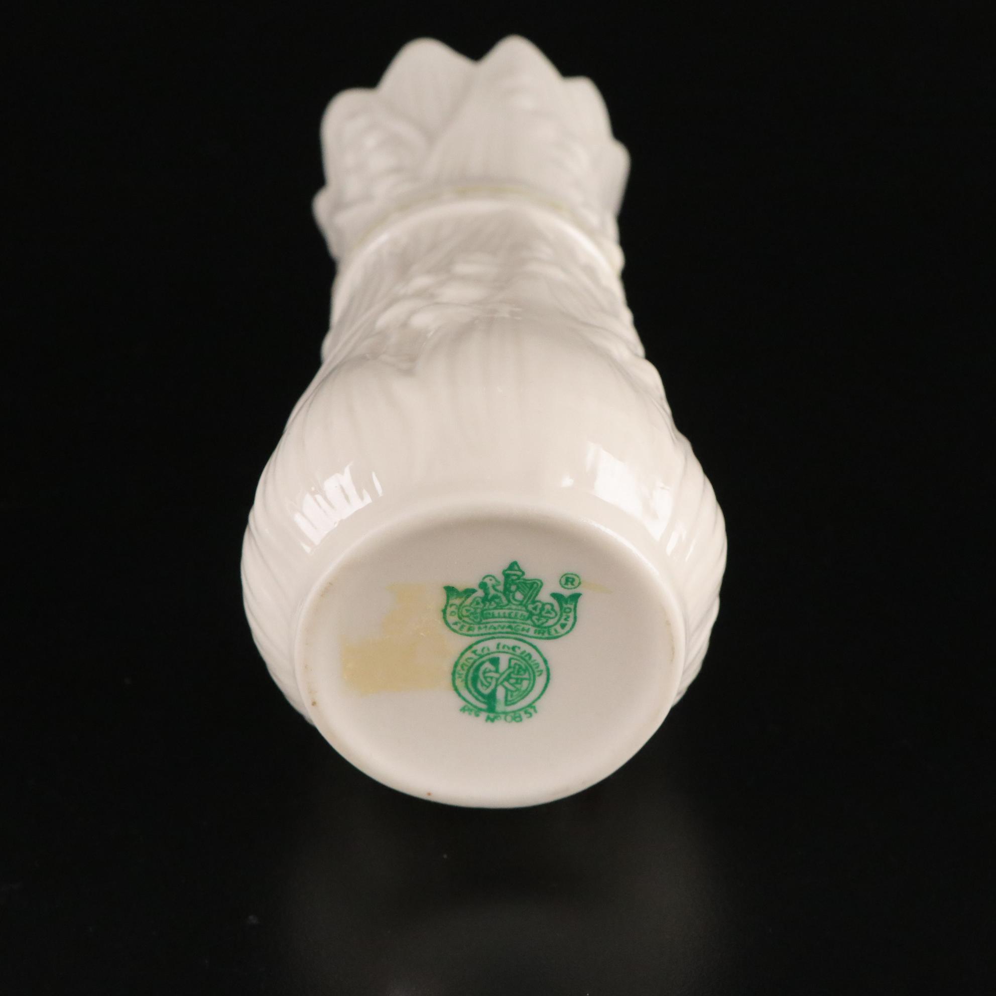 Belleek Porcelain "Lily of the Valley" Vase and Four More Items