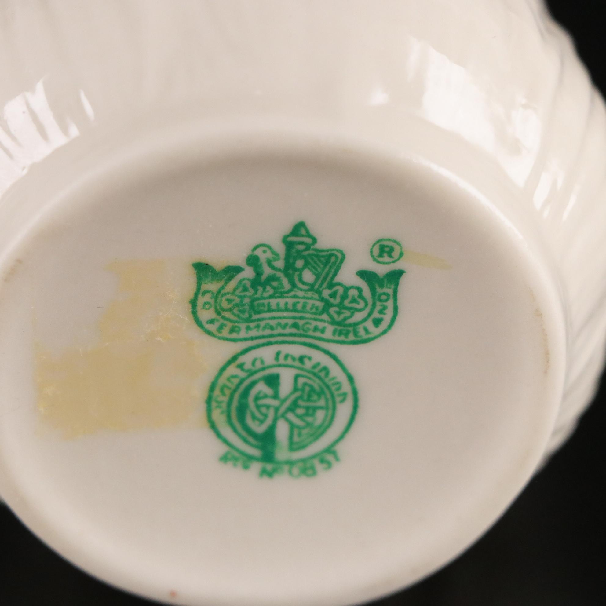 Belleek Porcelain "Lily of the Valley" Vase and Four More Items