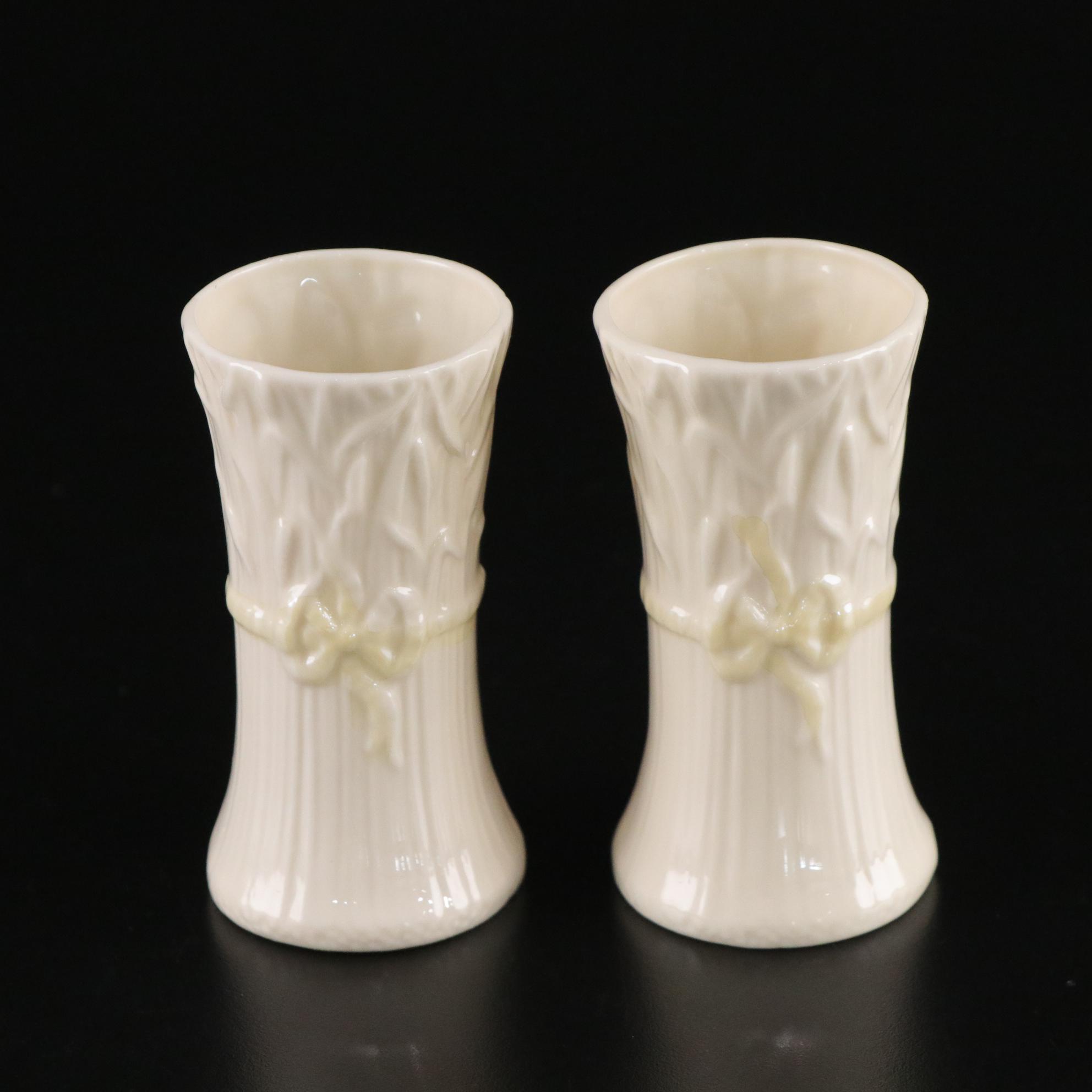 Belleek Porcelain "Lily of the Valley" Vase and Four More Items
