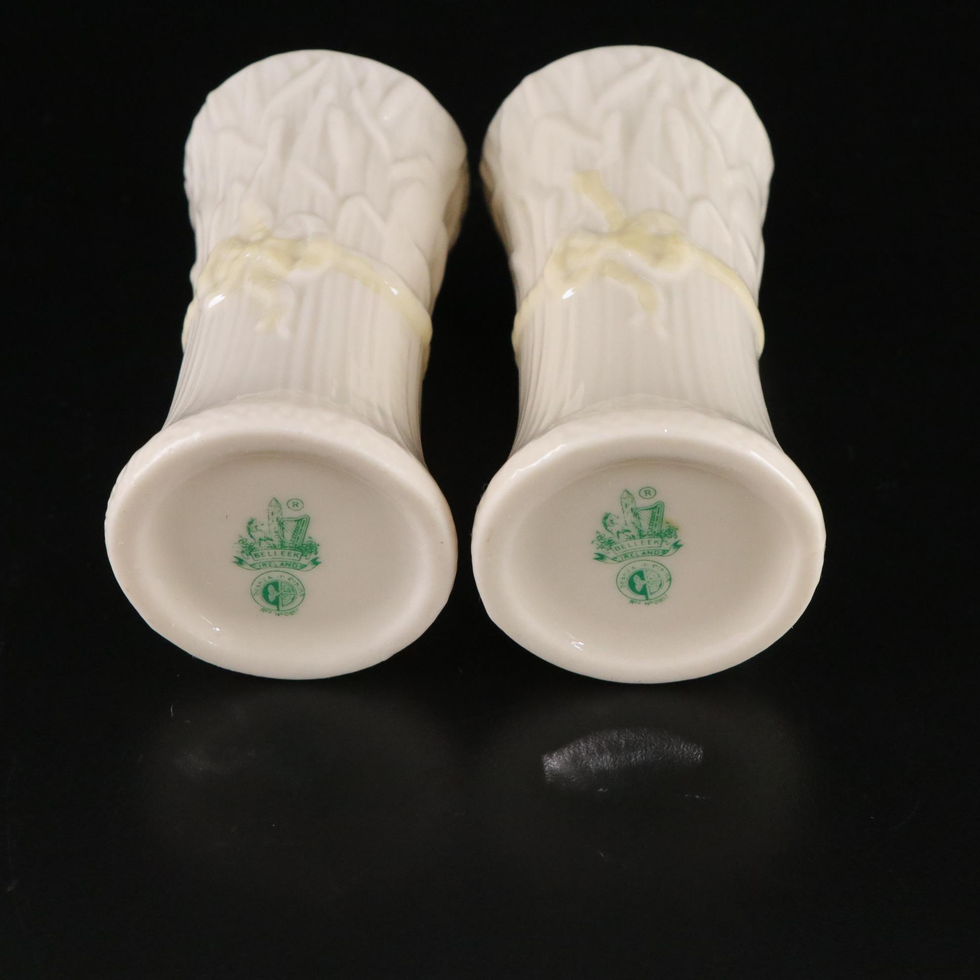 Belleek Porcelain "Lily of the Valley" Vase and Four More Items