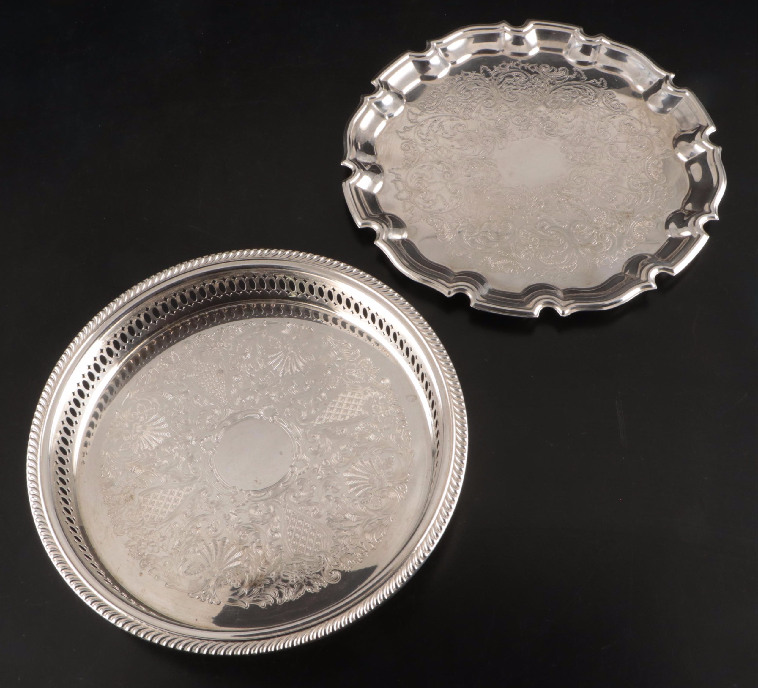 Towle with Reed & Barton and Other Silver Plate Serving Trays