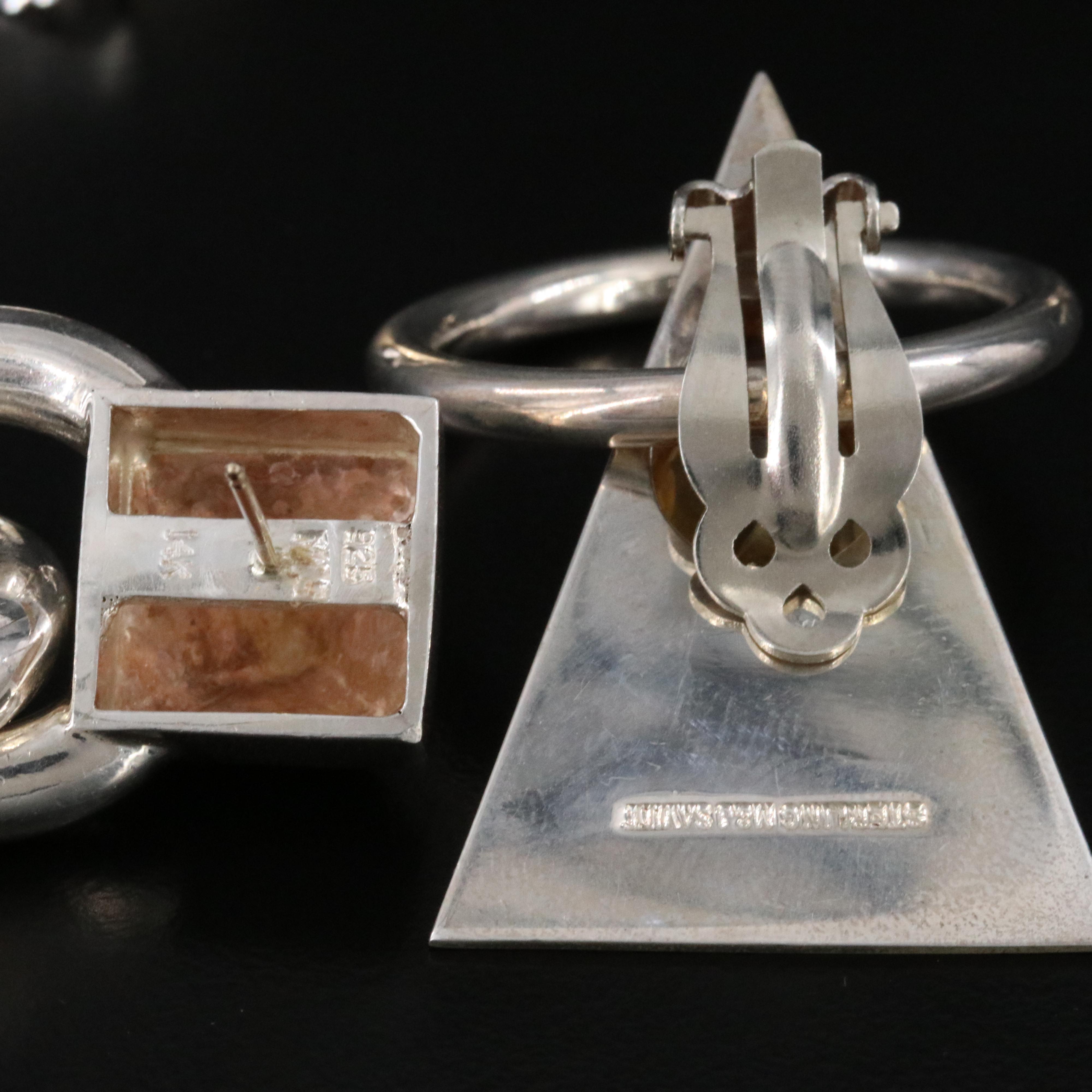 M & J Savitt and Citrine Featured in Sterling Earrings