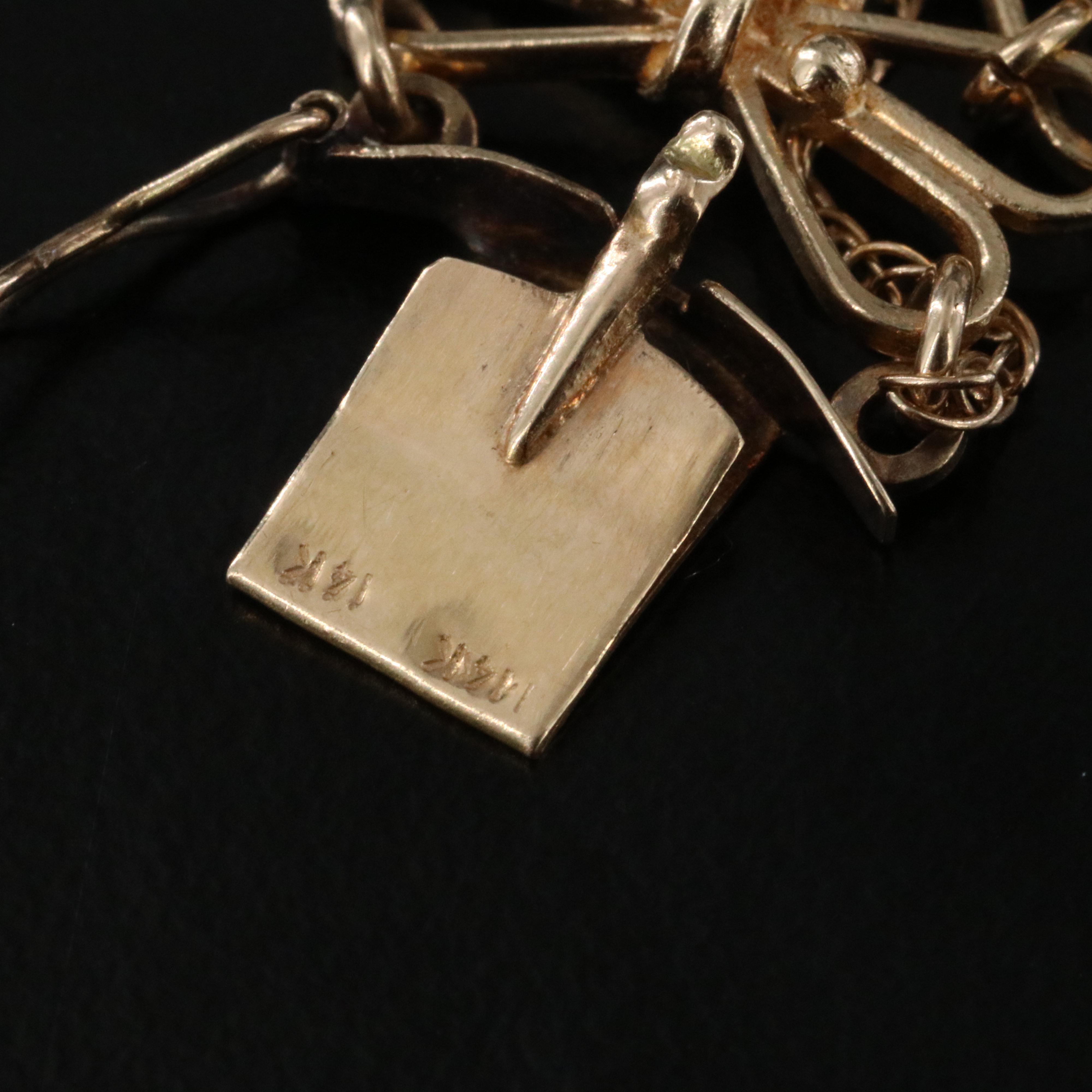 Vintage 14K Shell Flower Cameo Bracelet