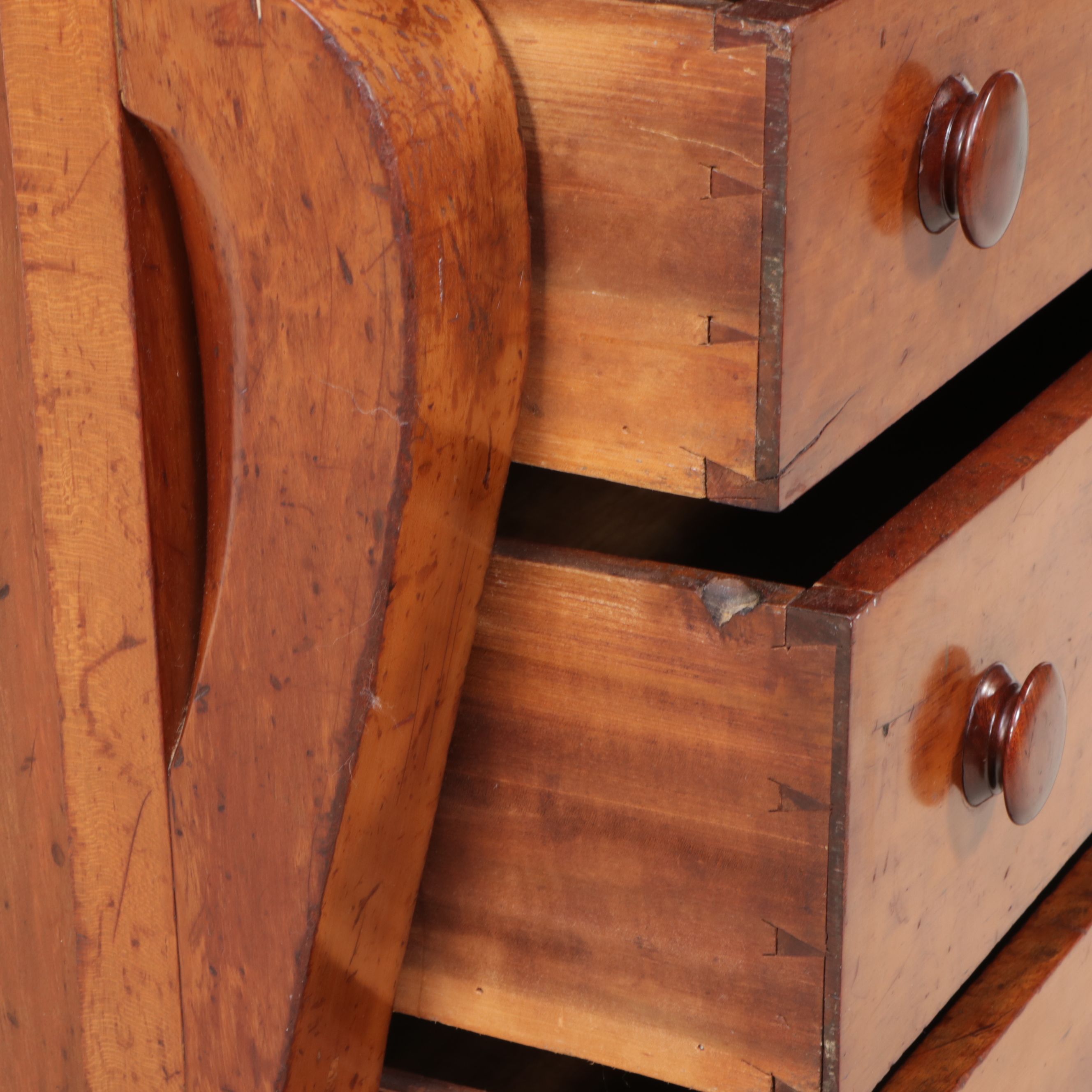 American Empire Style Cherry Chest of Drawers, Mid to Late 19th Century