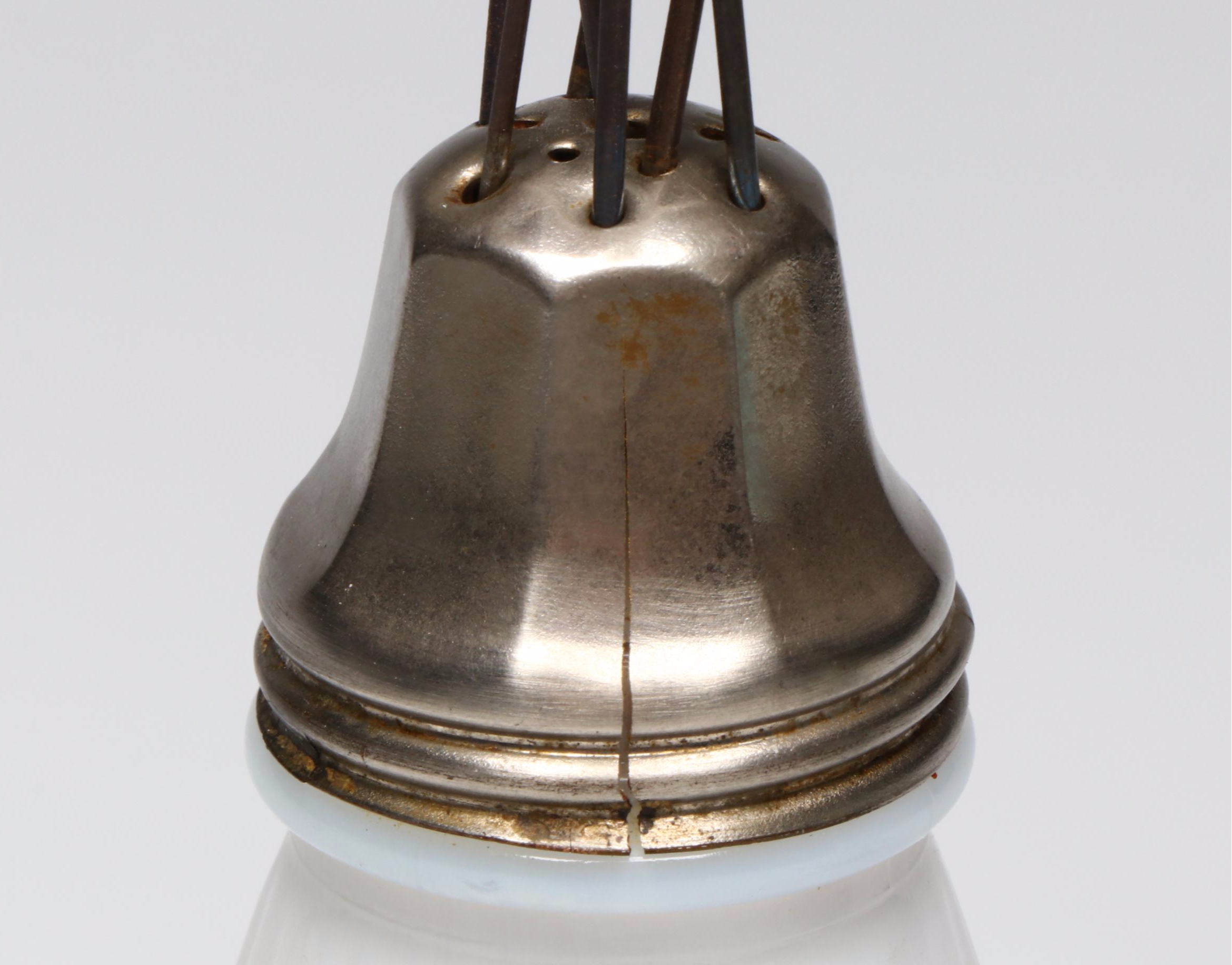 Art Nouveau and Late Victorian Hat Pins in Porcelain and Milk Glass Holders